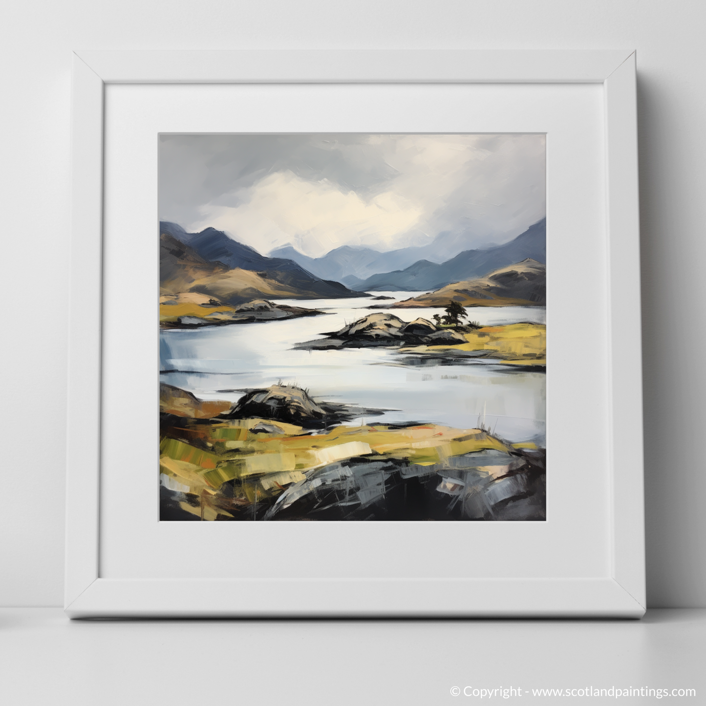Art Print of Loch Morar, Highlands with a white frame