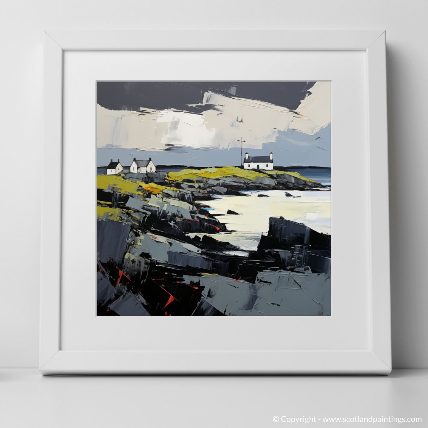 Painting and Art Print of Isle of Barra, Outer Hebrides. Isle of Barra: An Expressionist Ode to the Hebridean Wild.