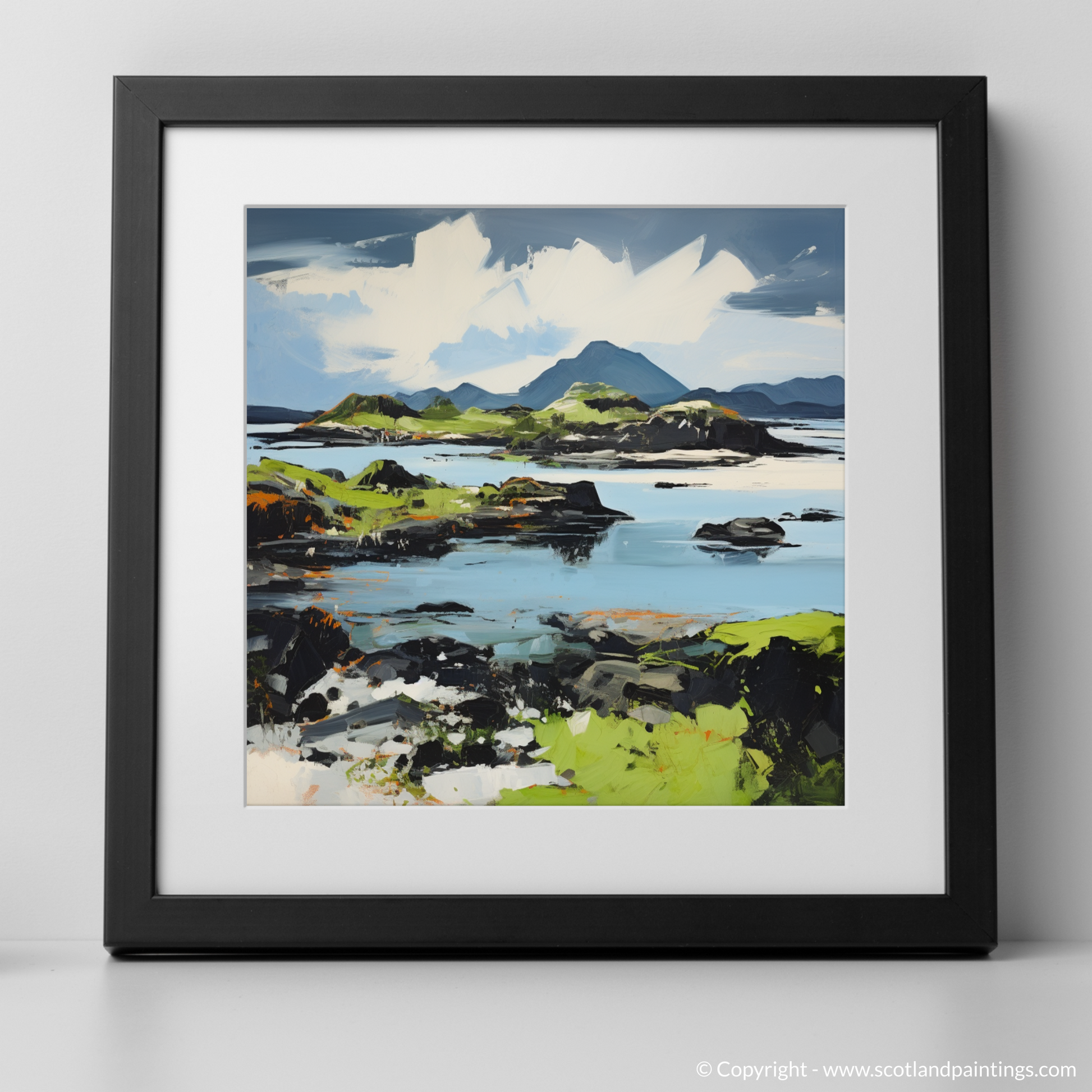 Art Print of Isle of Lismore, Inner Hebrides in summer with a black frame