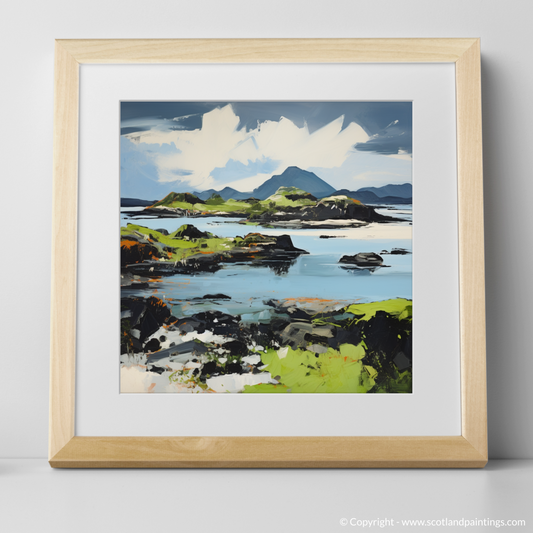 Art Print of Isle of Lismore, Inner Hebrides in summer with a natural frame