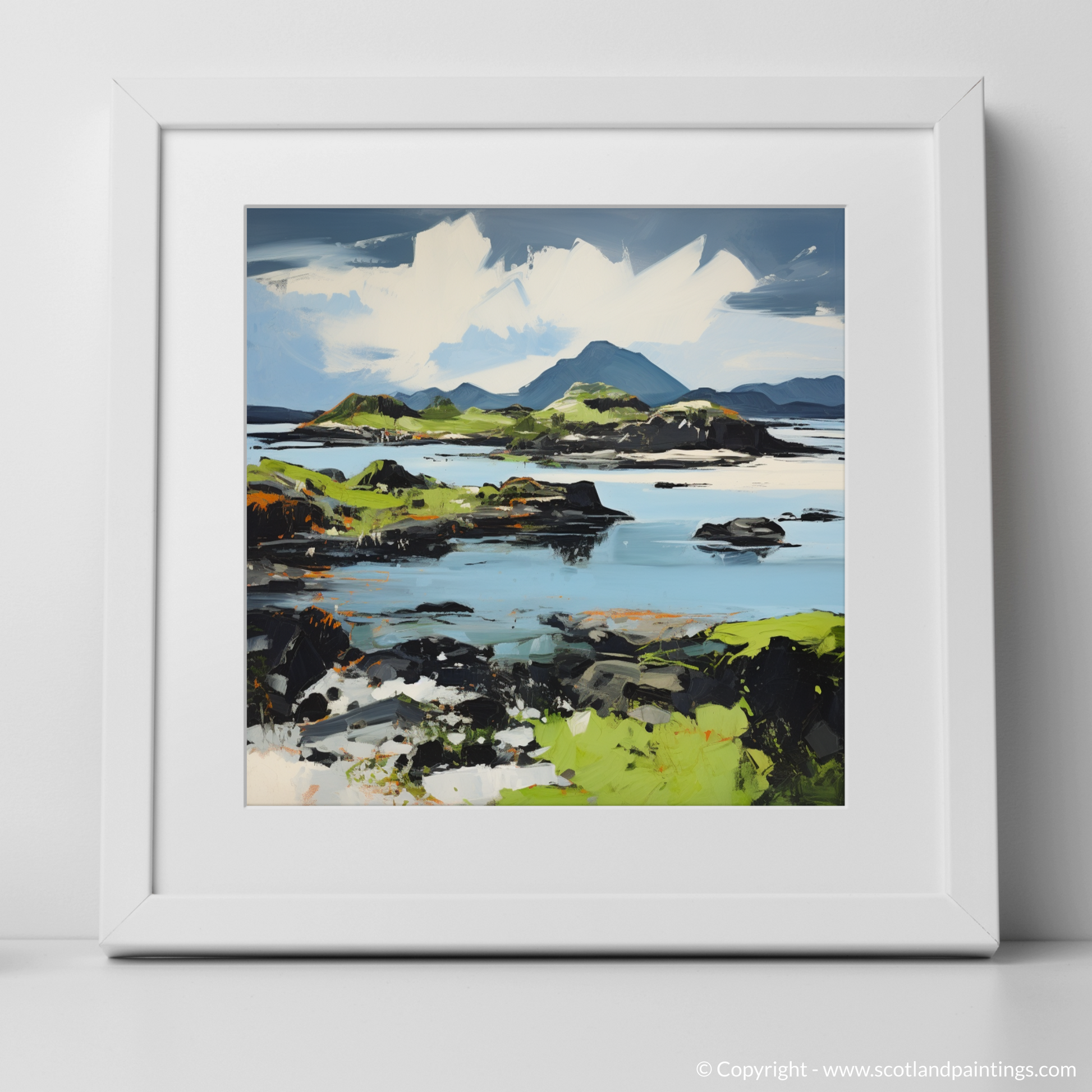 Art Print of Isle of Lismore, Inner Hebrides in summer with a white frame