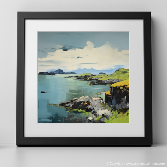 Art Print of Isle of Lismore, Inner Hebrides in summer with a black frame