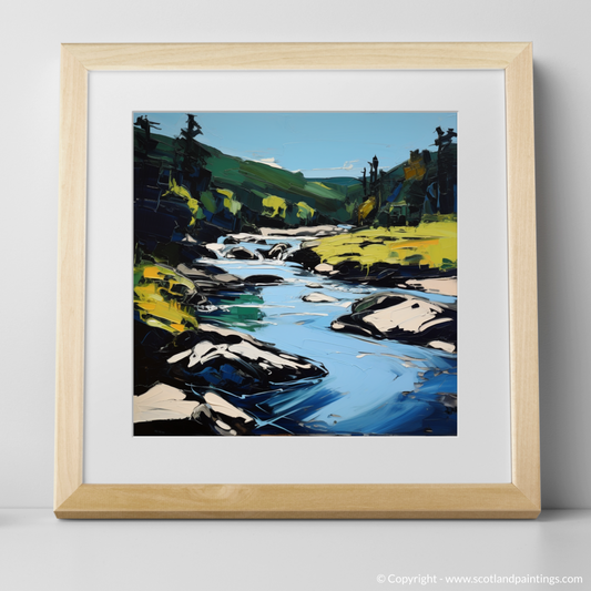 Art Print of River Garry, Highlands in summer with a natural frame