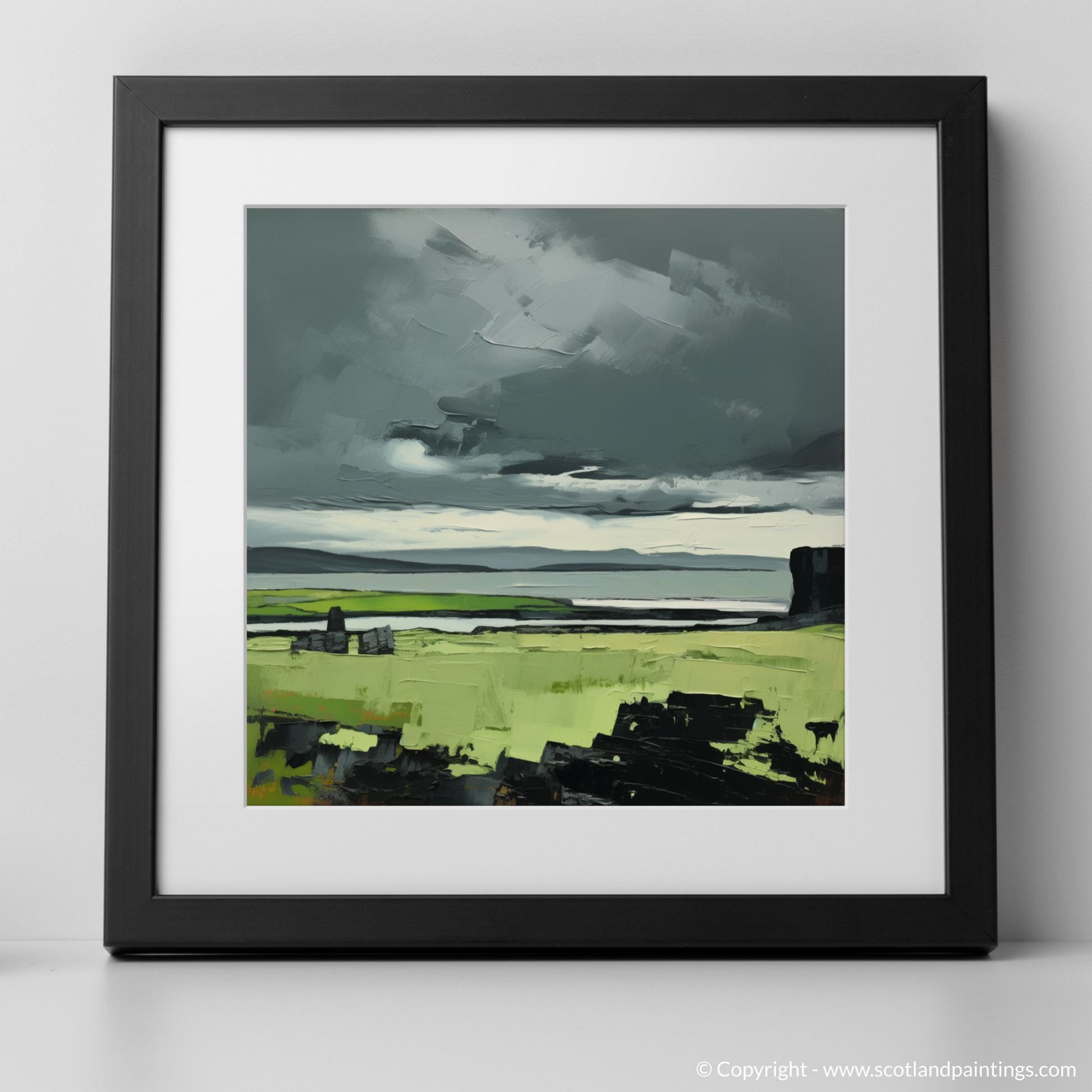 Art Print of Orkney, North of mainland Scotland with a black frame