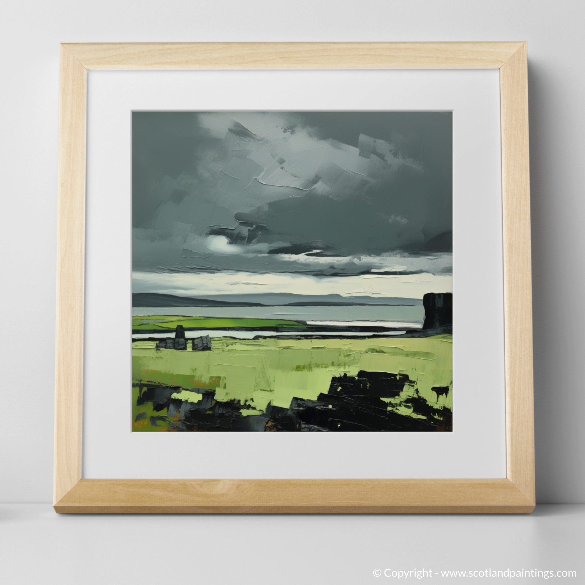 Art Print of Orkney, North of mainland Scotland with a natural frame