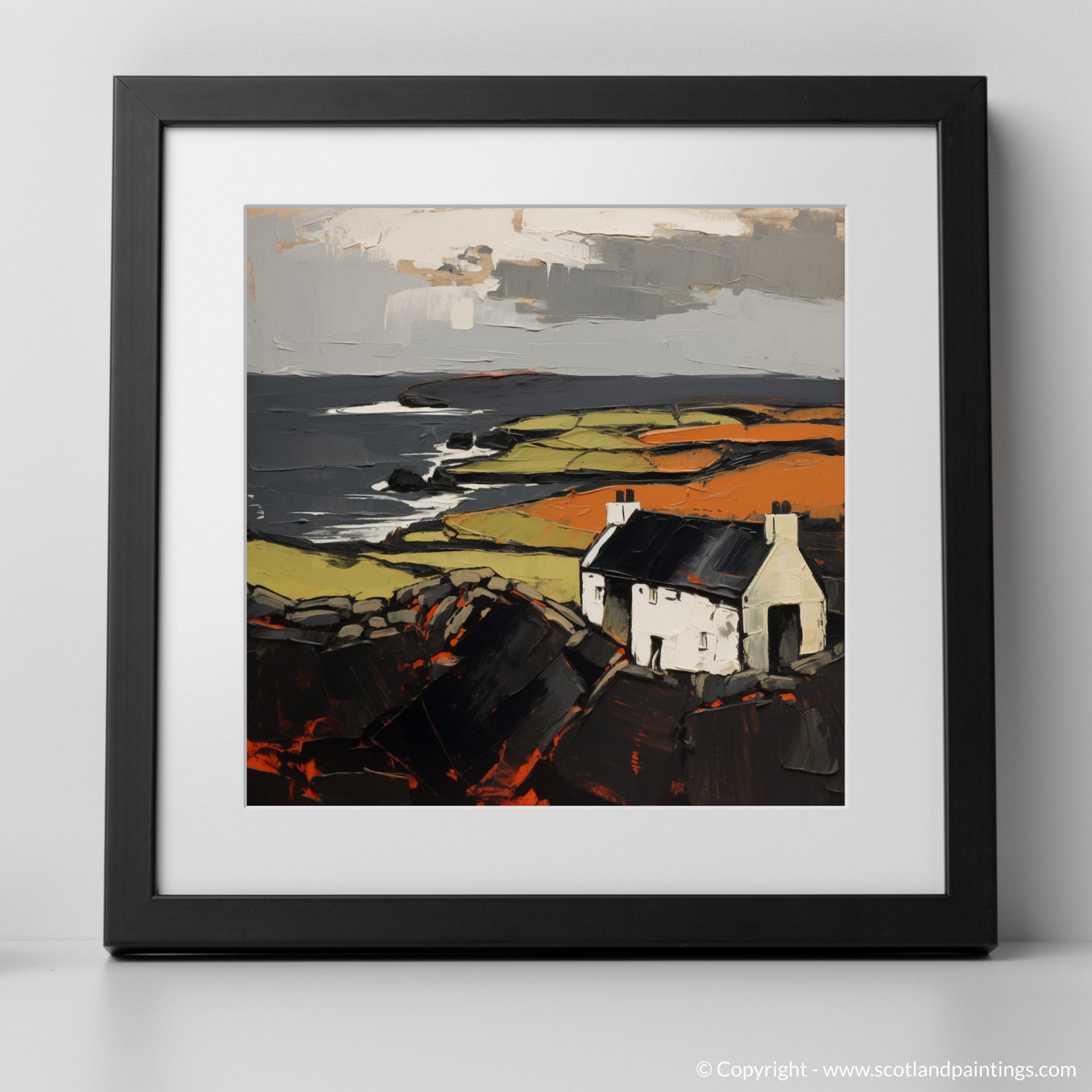 Art Print of Orkney, North of mainland Scotland with a black frame