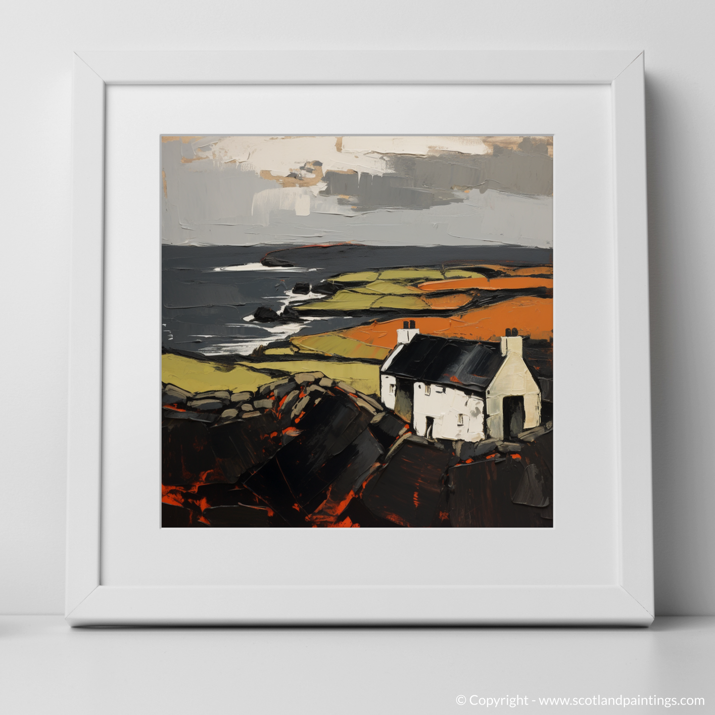 Art Print of Orkney, North of mainland Scotland with a white frame