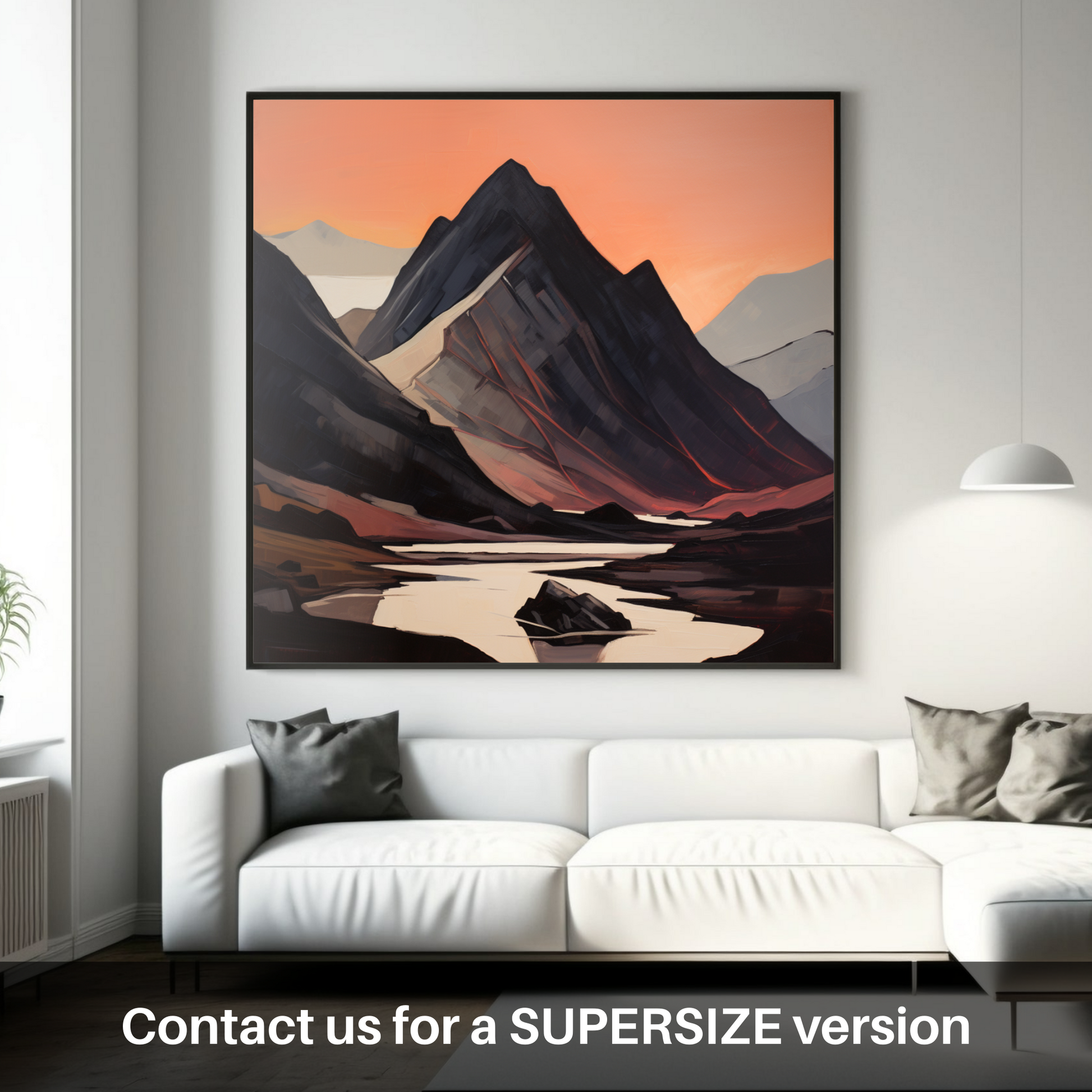 Huge supersize print of Silhouetted peaks in Glencoe