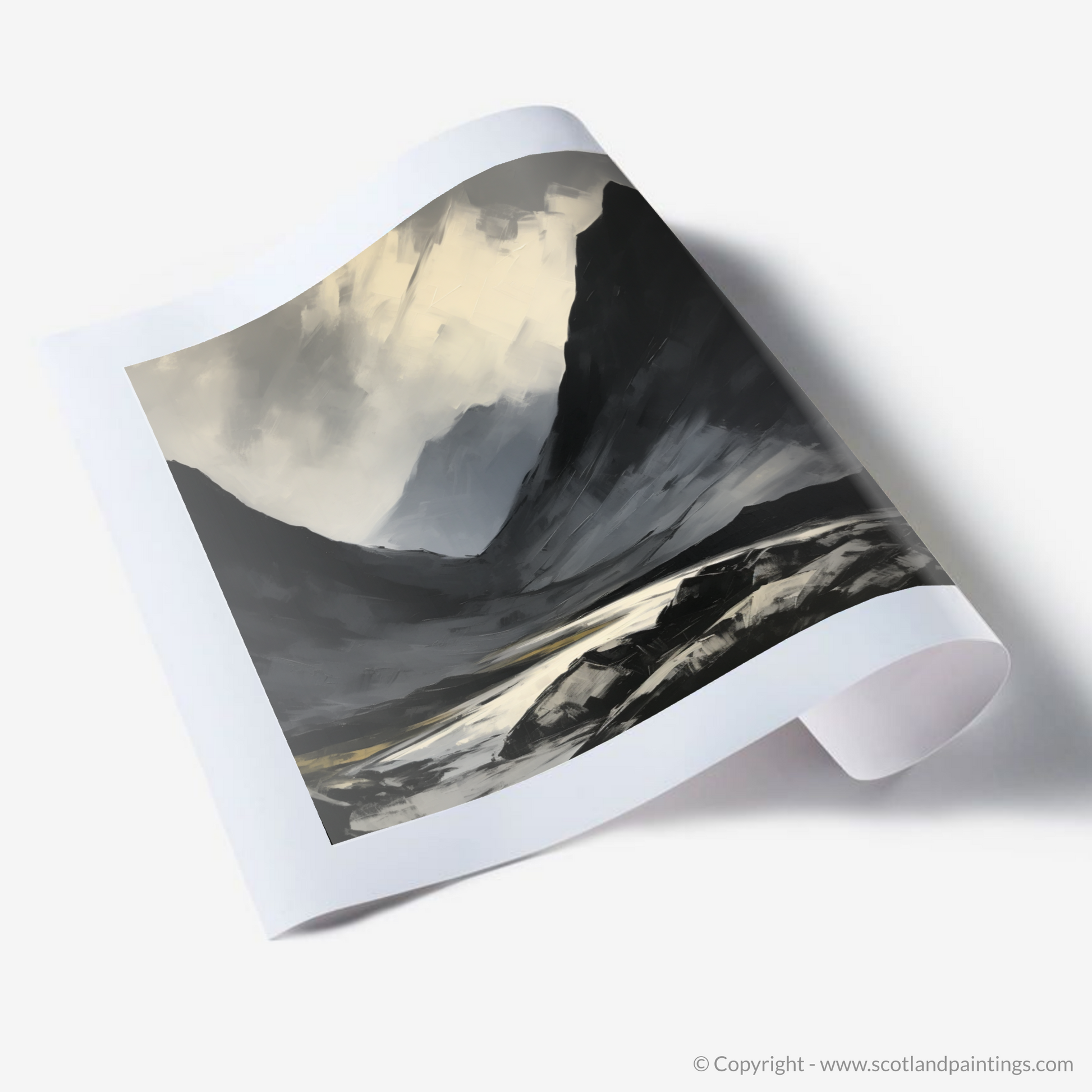 Art Print of Silhouetted peaks in Glencoe