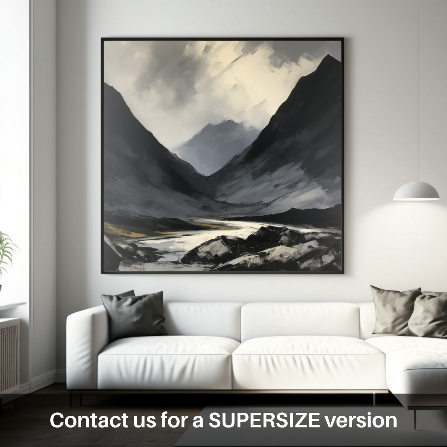 Huge supersize print of Silhouetted peaks in Glencoe