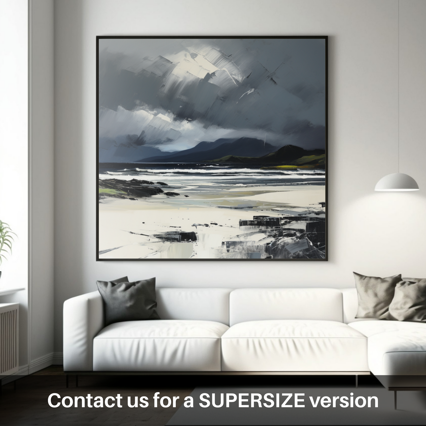 Huge supersize print of Camusdarach Beach with a stormy sky