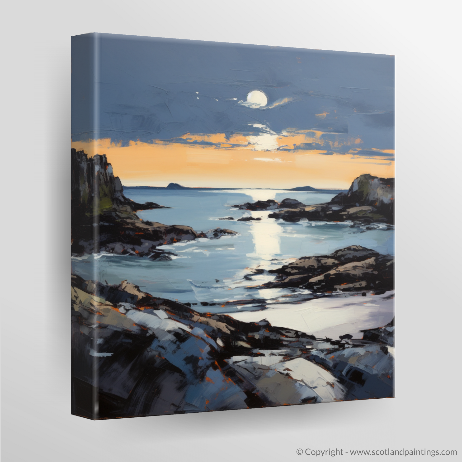 Canvas Print of Achmelvich Bay at dusk