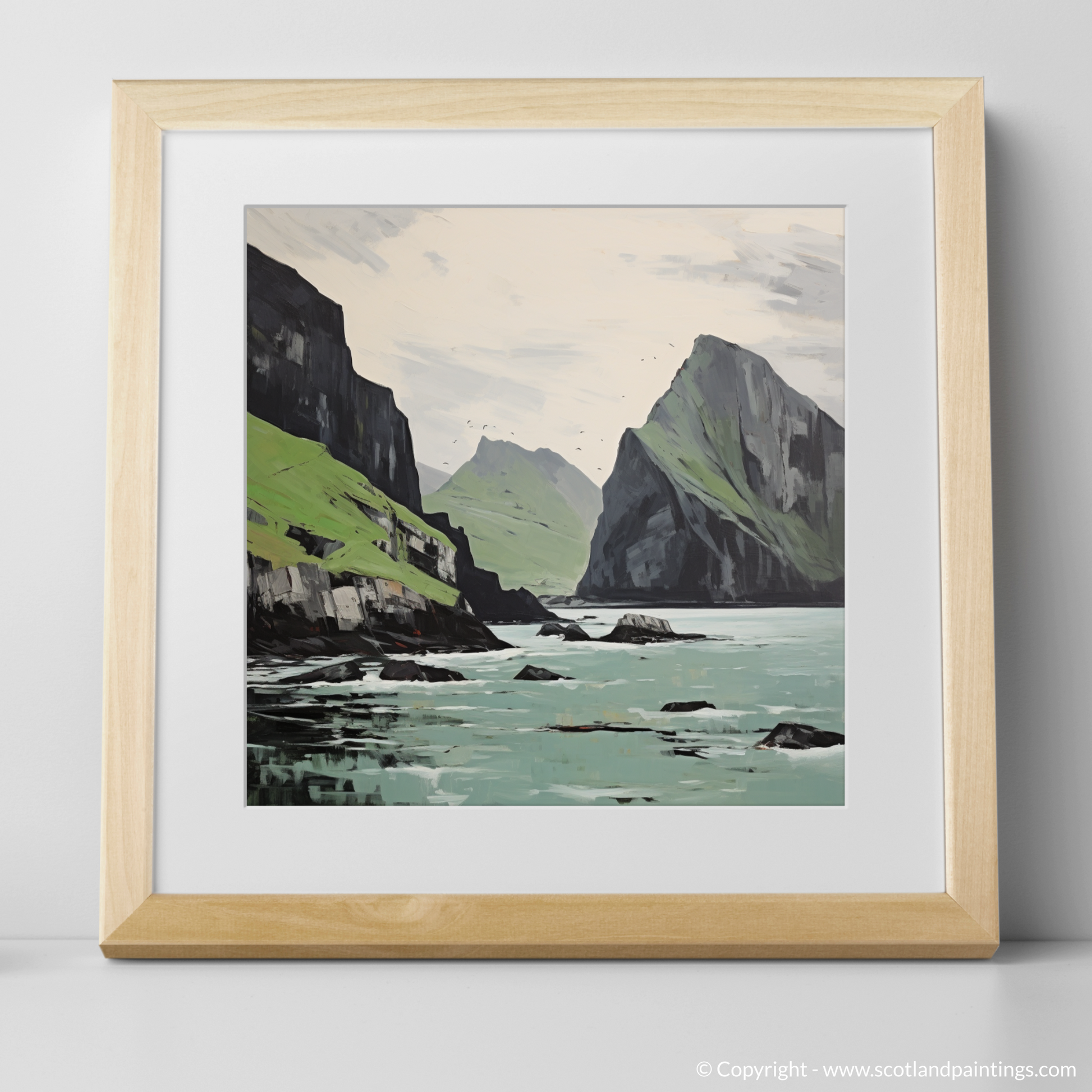 Art Print of St Kilda, Outer Hebrides with a natural frame