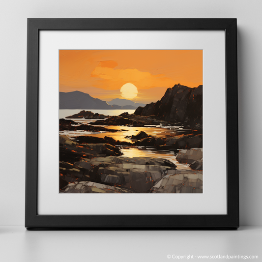 Painting and Art Print of Easdale Sound at golden hour. Golden Hour Embrace at Easdale Sound.