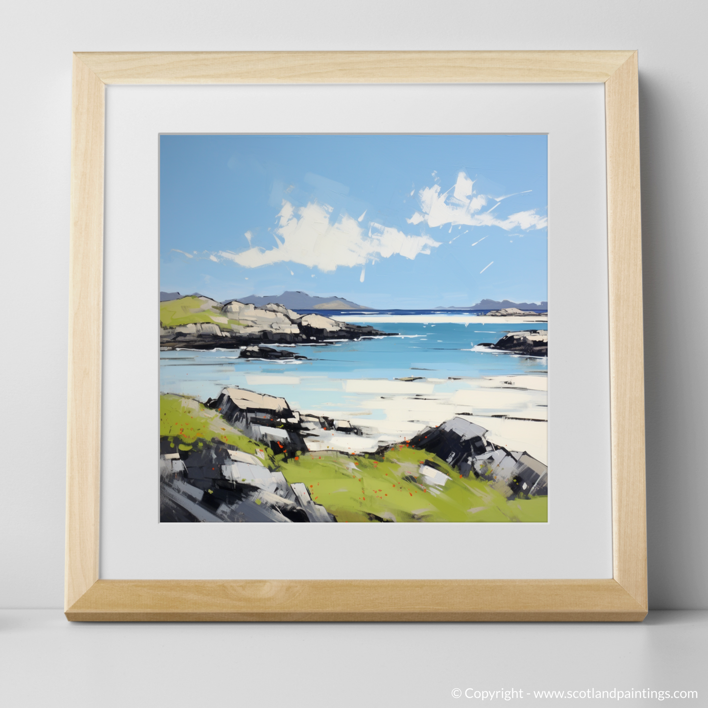 Art Print of Isle of Harris, Outer Hebrides in summer with a natural frame