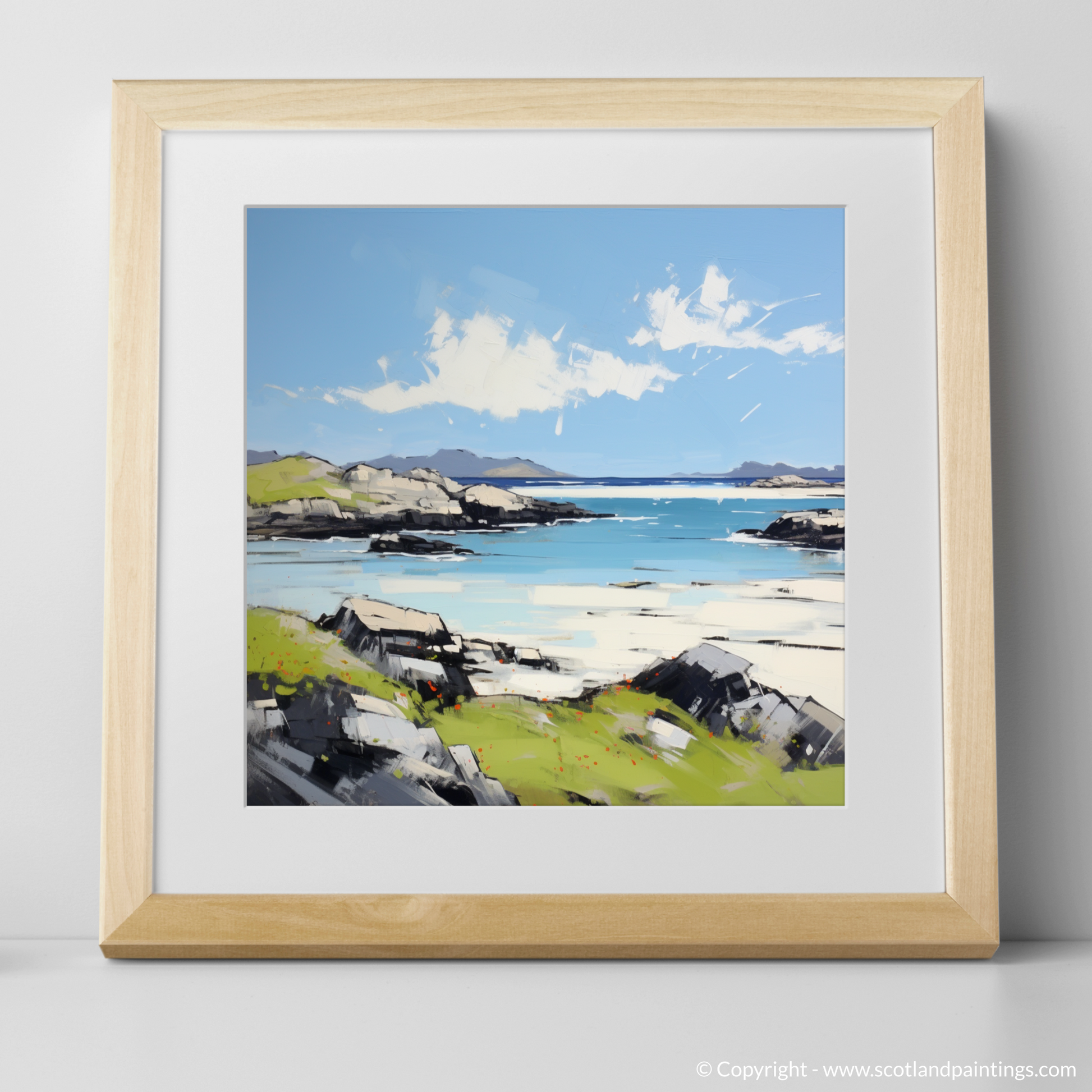 Art Print of Isle of Harris, Outer Hebrides in summer with a natural frame