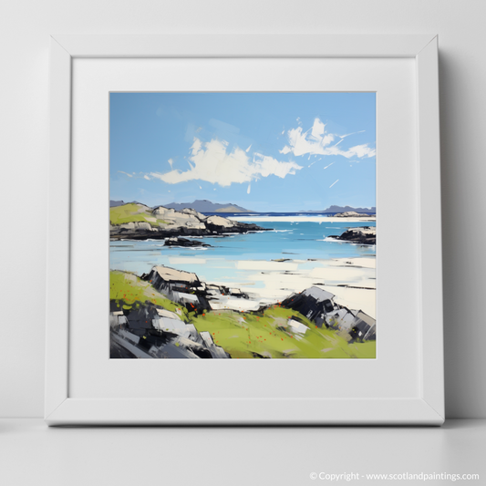 Art Print of Isle of Harris, Outer Hebrides in summer with a white frame