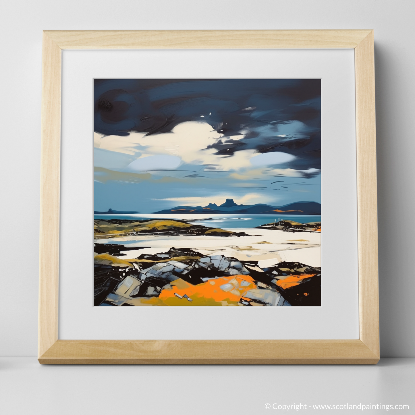 Art Print of Isle of Barra, Outer Hebrides with a natural frame