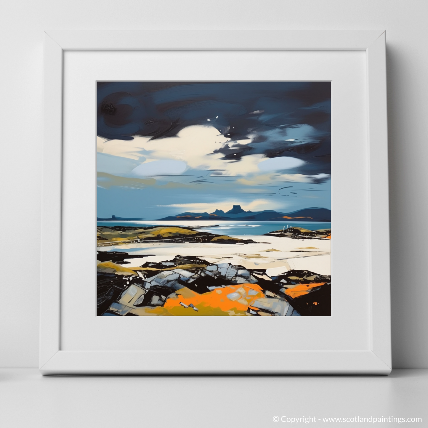 Art Print of Isle of Barra, Outer Hebrides with a white frame