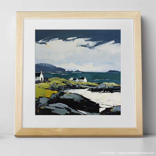 Art Print of Isle of Barra, Outer Hebrides with a natural frame