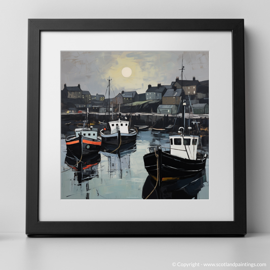 Art Print of Eyemouth Harbour with a black frame