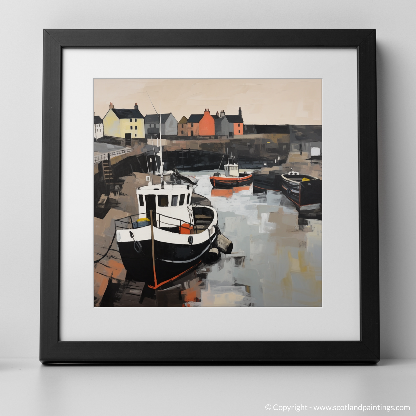 Art Print of Eyemouth Harbour with a black frame