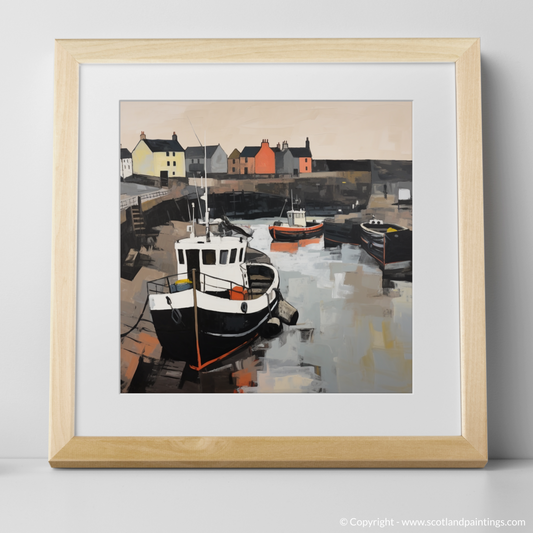 Art Print of Eyemouth Harbour with a natural frame