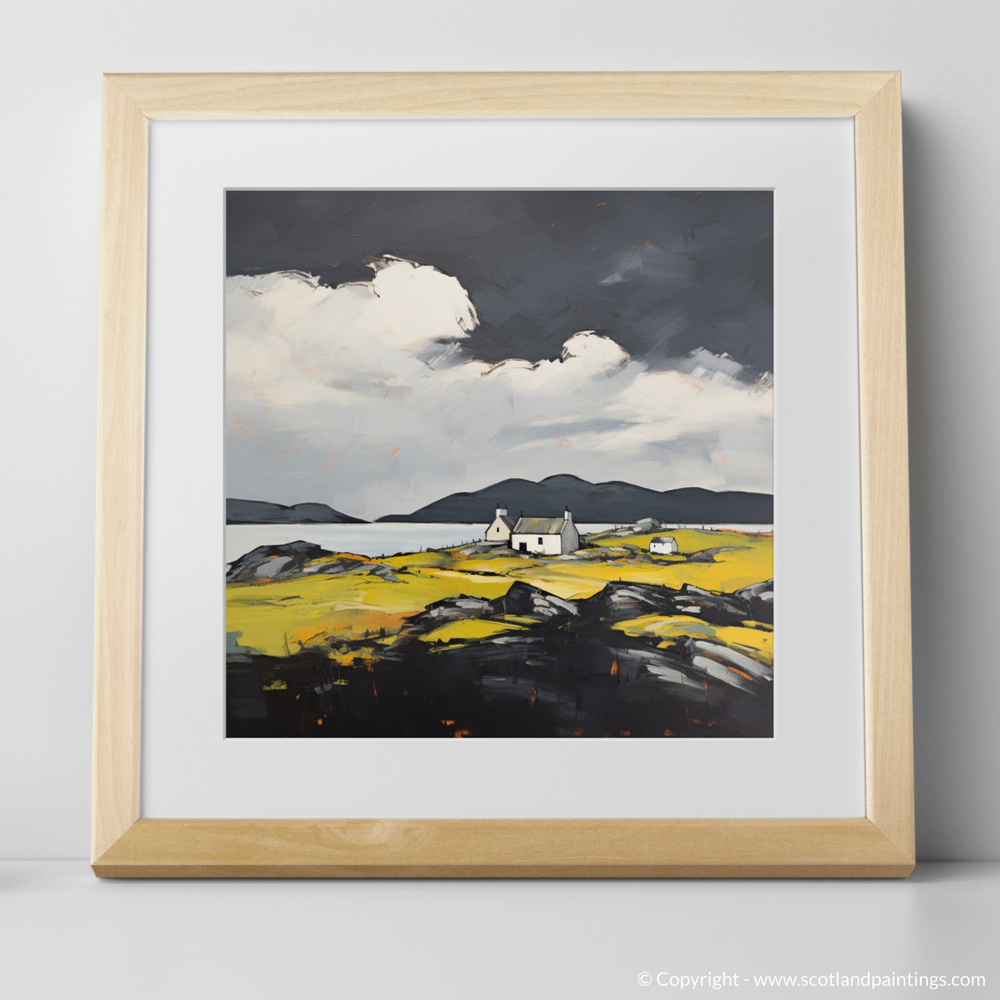 Art Print of Isle of Barra, Outer Hebrides with a natural frame