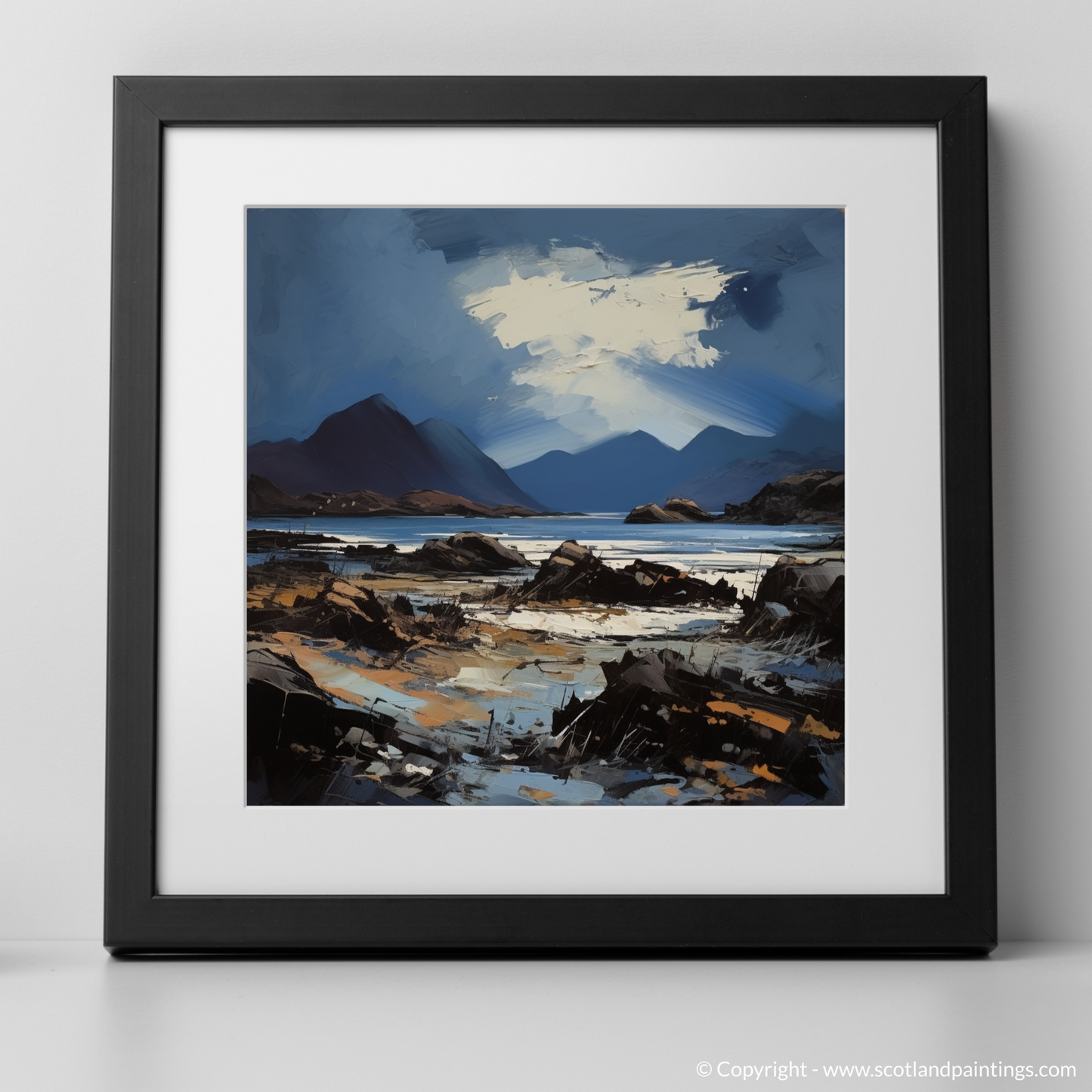 Art Print of Isle of Rum, Inner Hebrides with a black frame