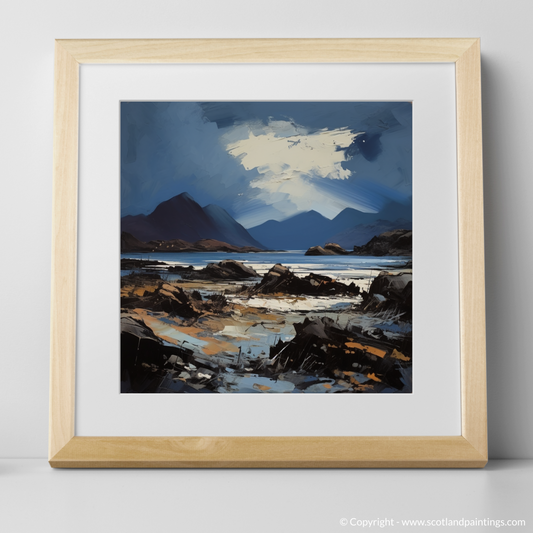 Art Print of Isle of Rum, Inner Hebrides with a natural frame