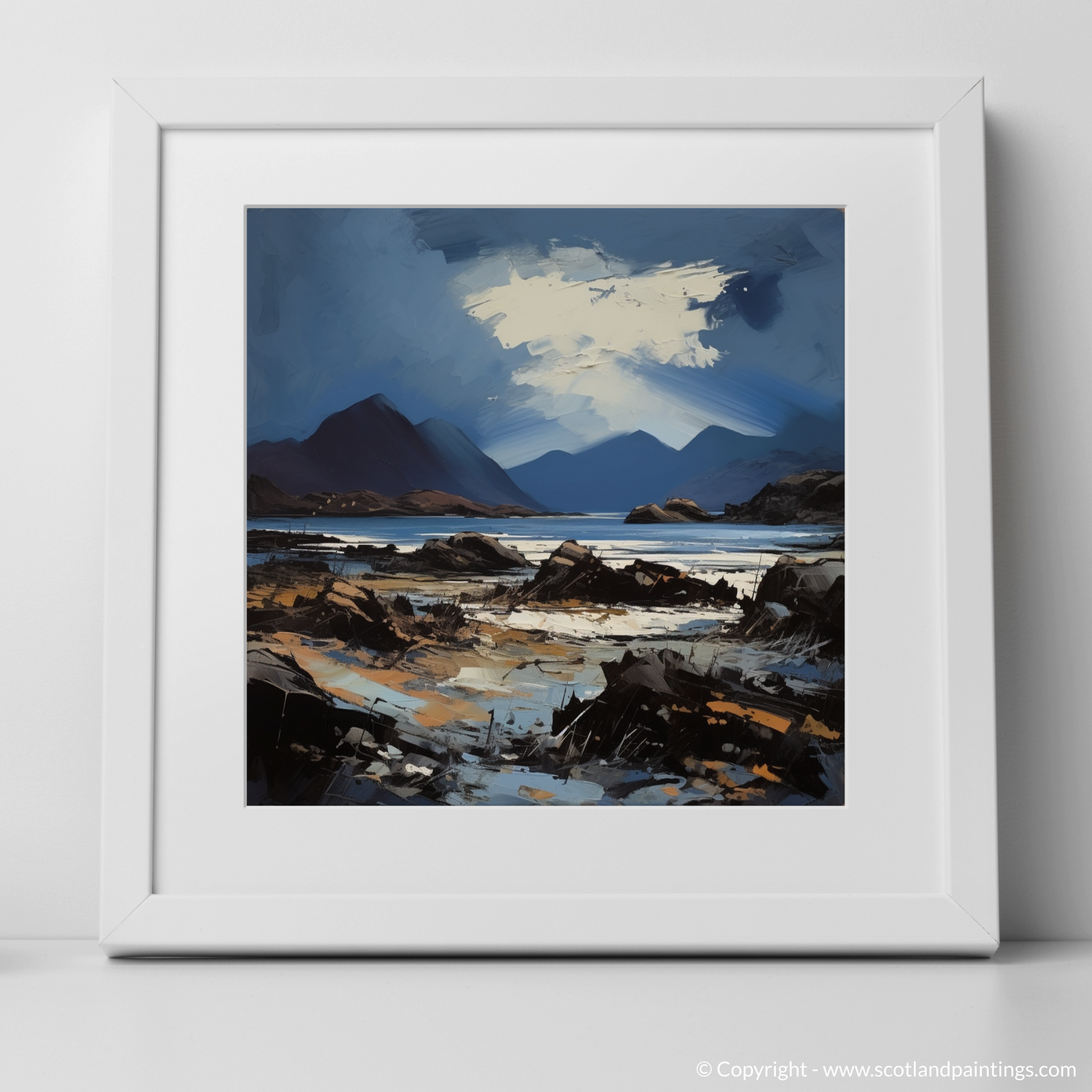 Art Print of Isle of Rum, Inner Hebrides with a white frame