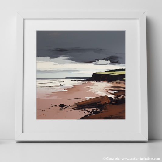 Art Print of Lunan Bay, Angus in summer with a white frame