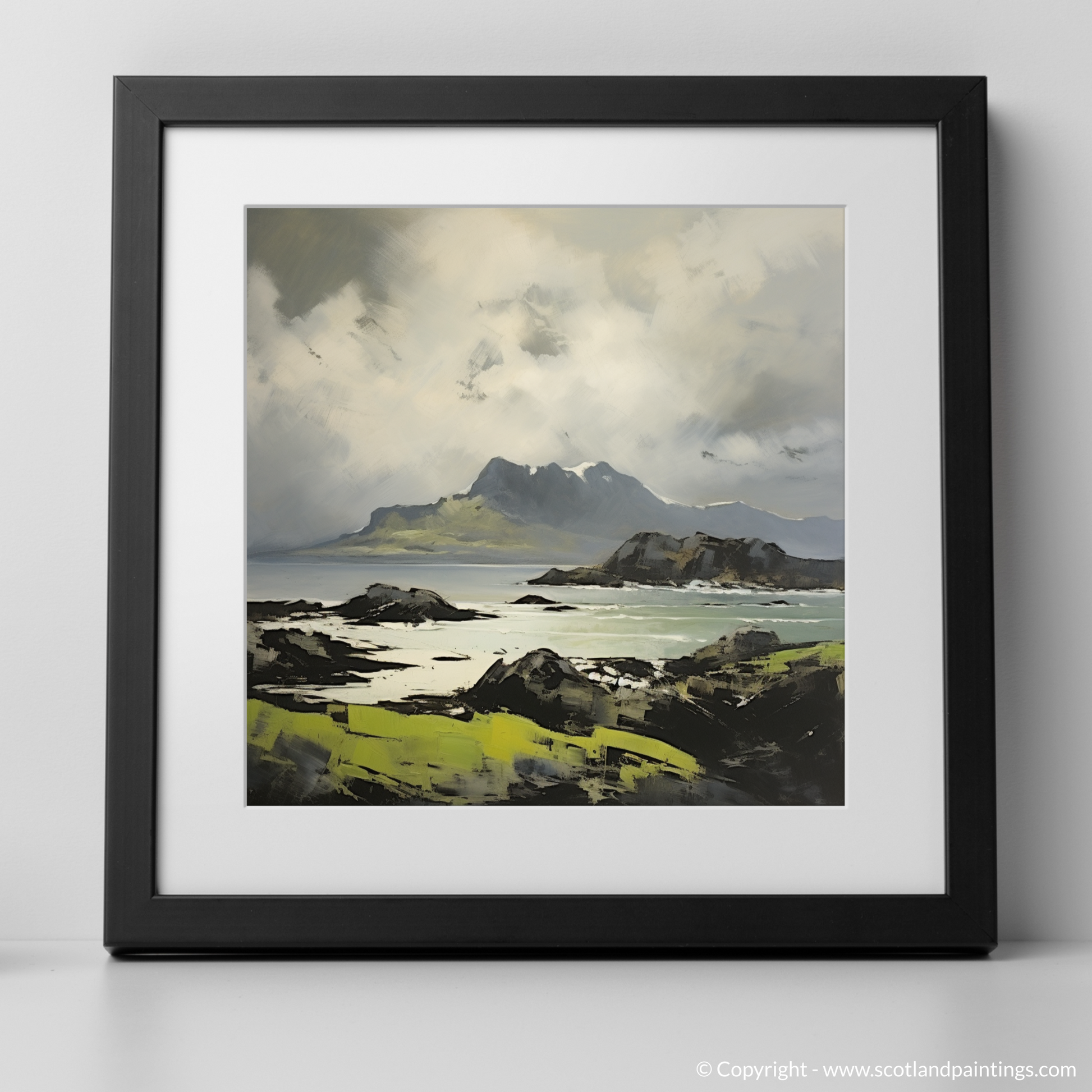 Art Print of Isle of Eigg, Inner Hebrides with a black frame