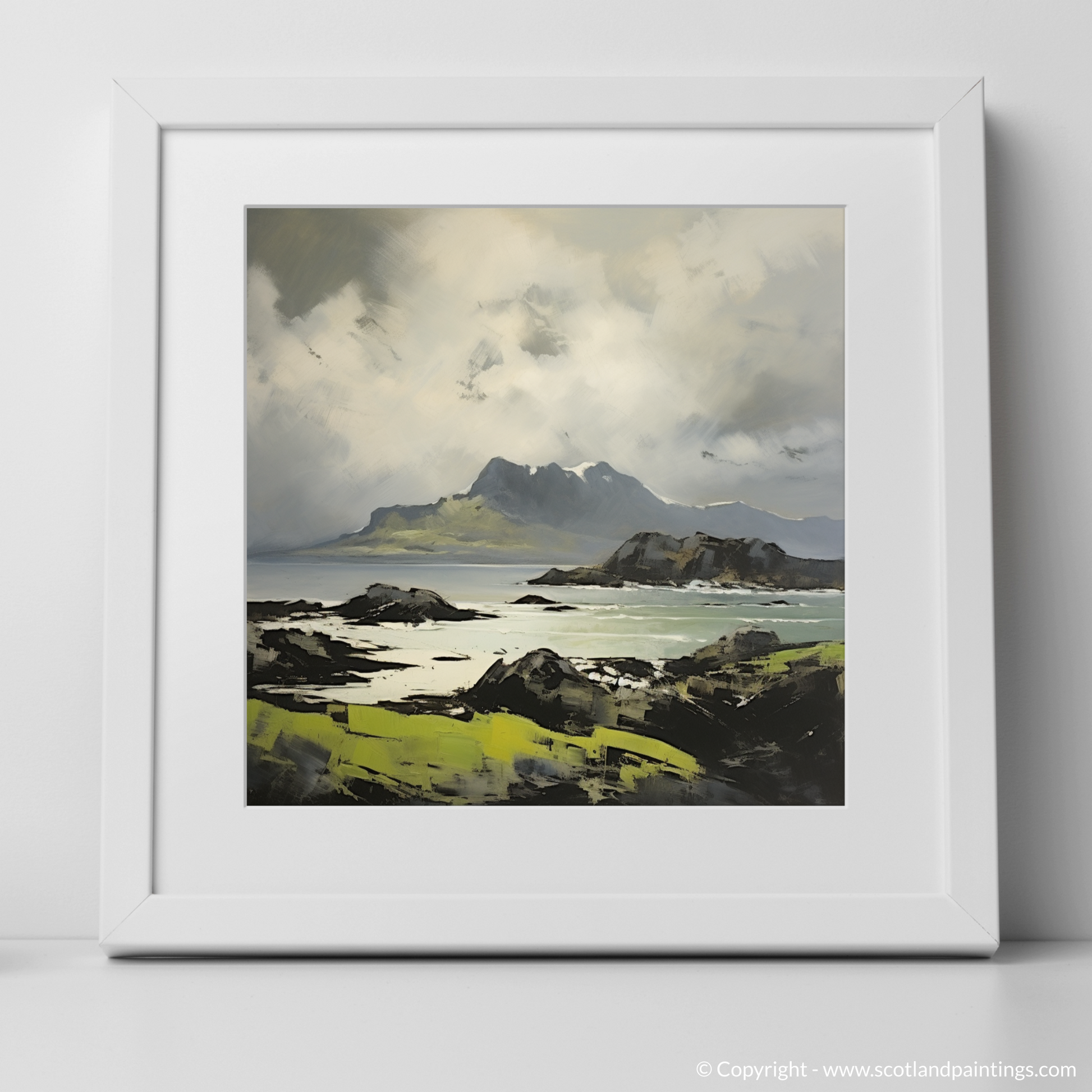 Art Print of Isle of Eigg, Inner Hebrides with a white frame