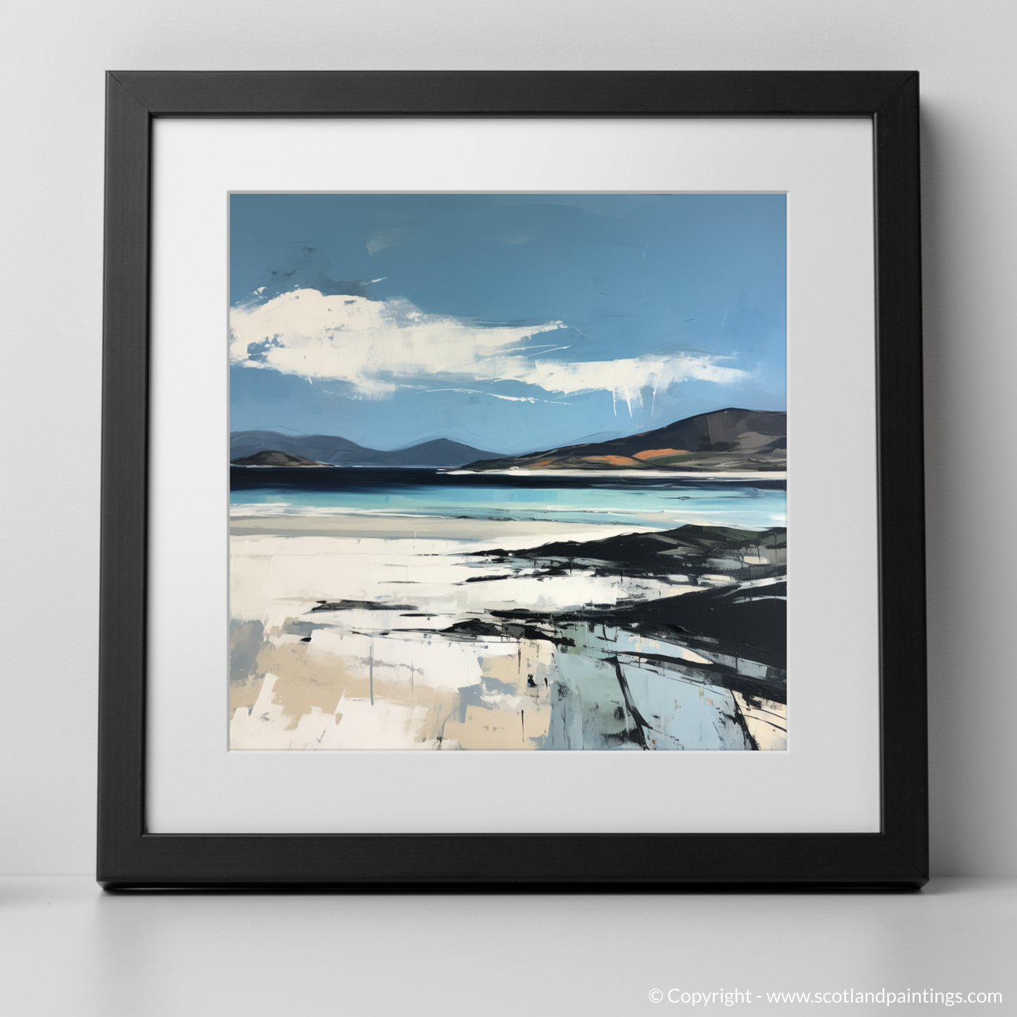Art Print of Luskentyre Sands on the Isle of Harris with a black frame