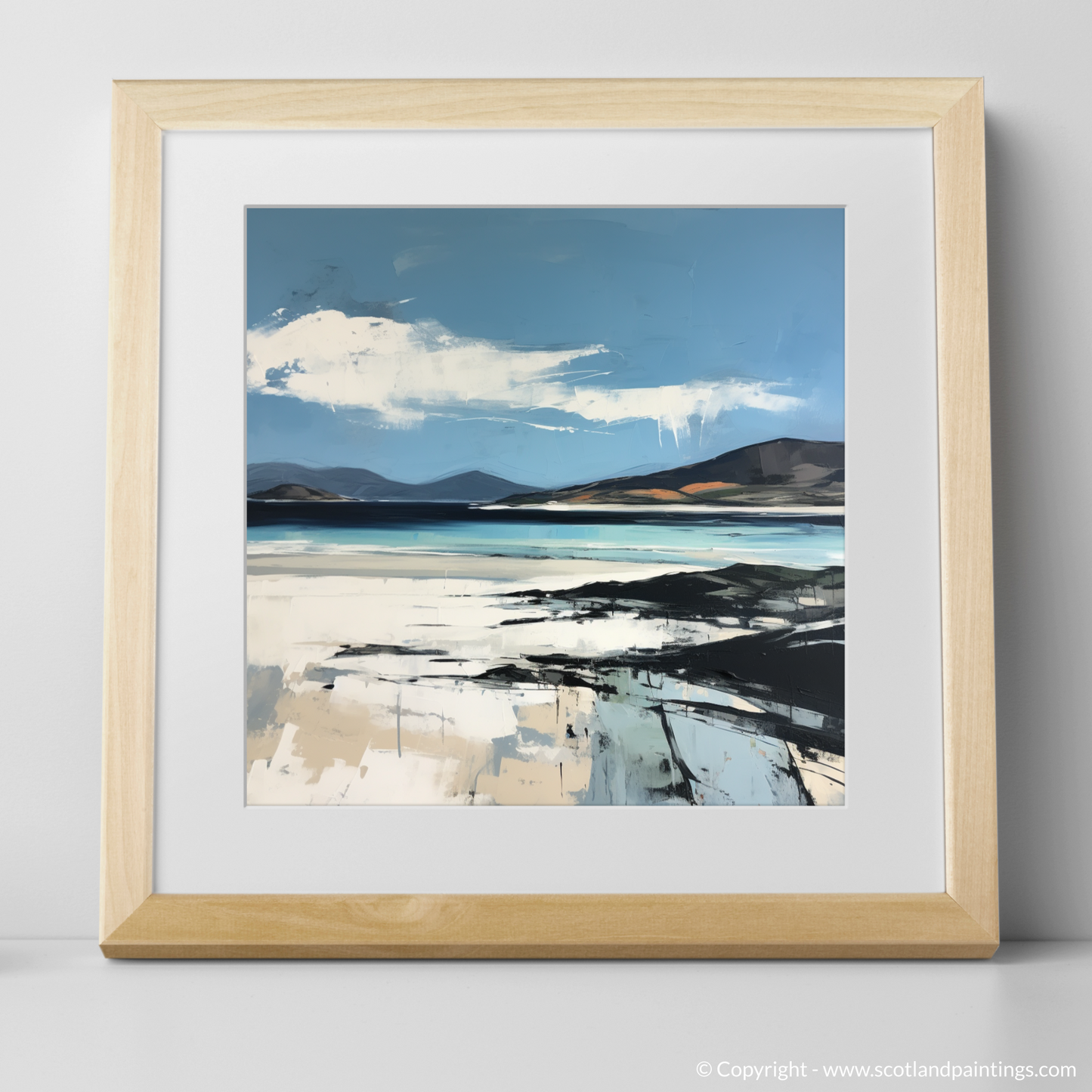 Art Print of Luskentyre Sands on the Isle of Harris with a natural frame