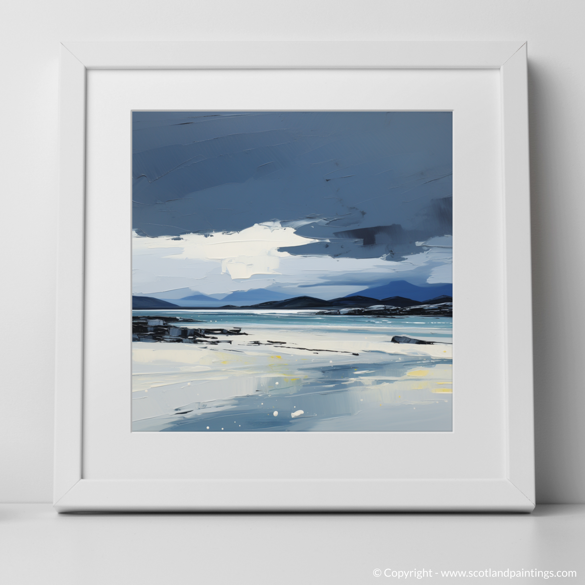 Art Print of Luskentyre Sands on the Isle of Harris with a white frame