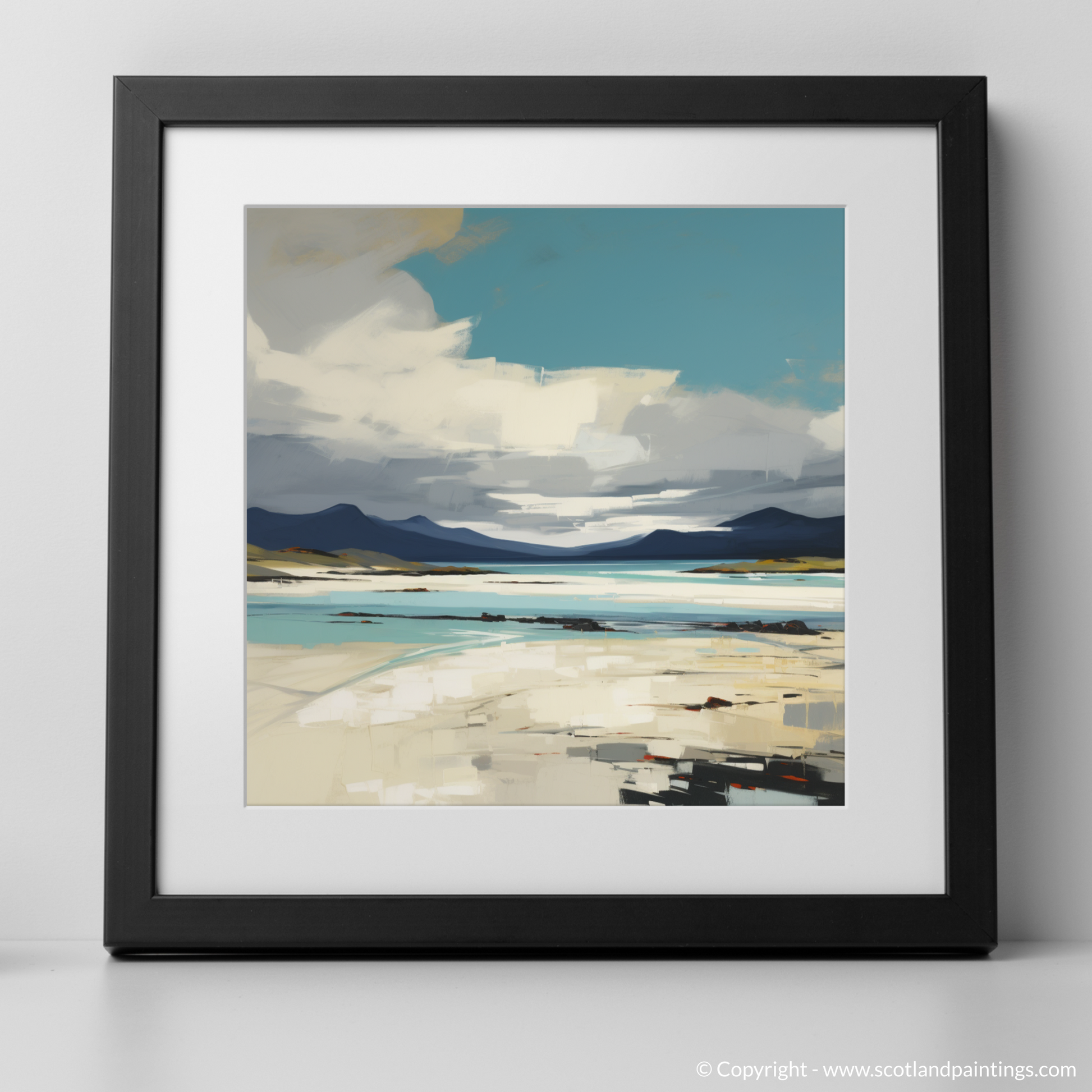 Art Print of Luskentyre Sands on the Isle of Harris with a black frame