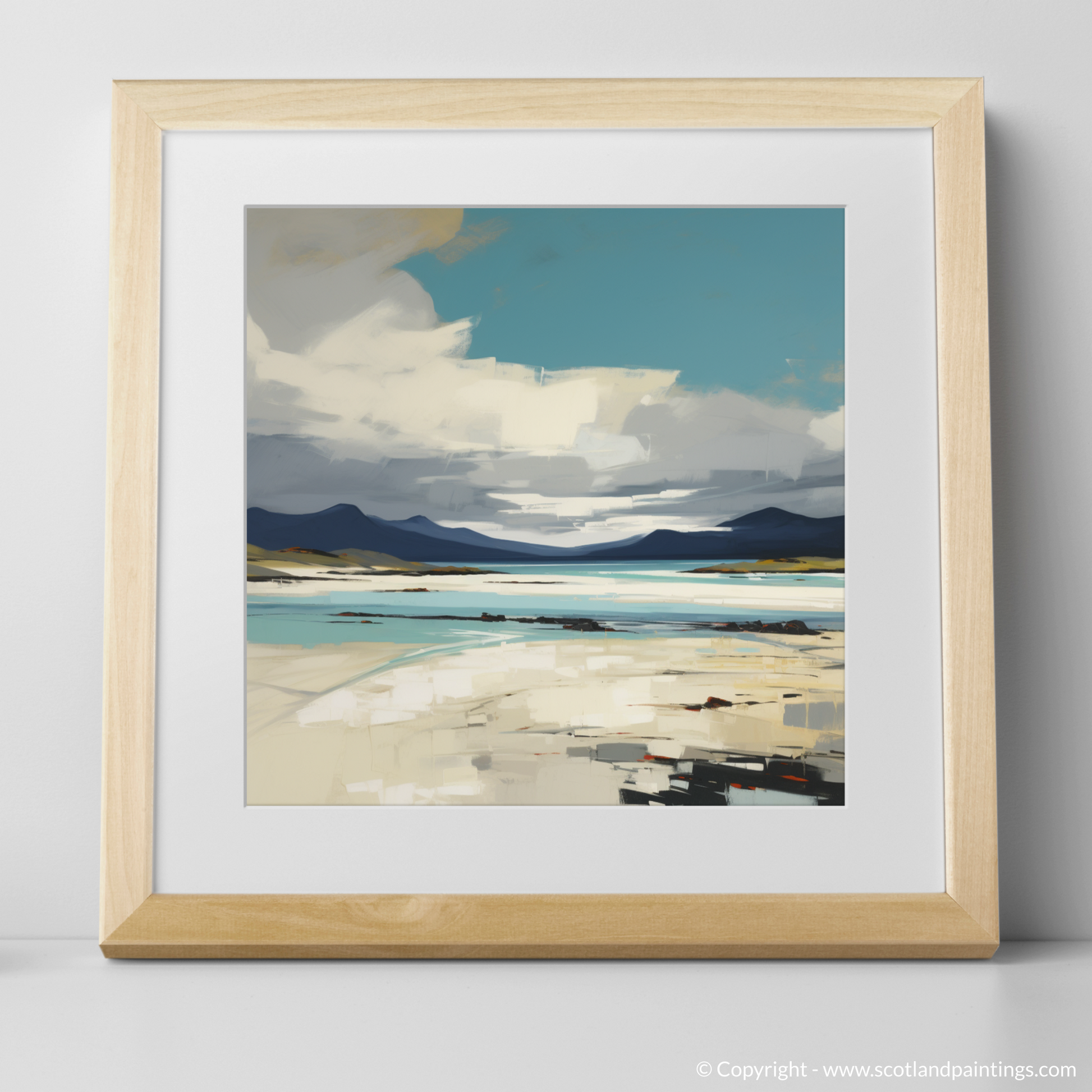 Art Print of Luskentyre Sands on the Isle of Harris with a natural frame