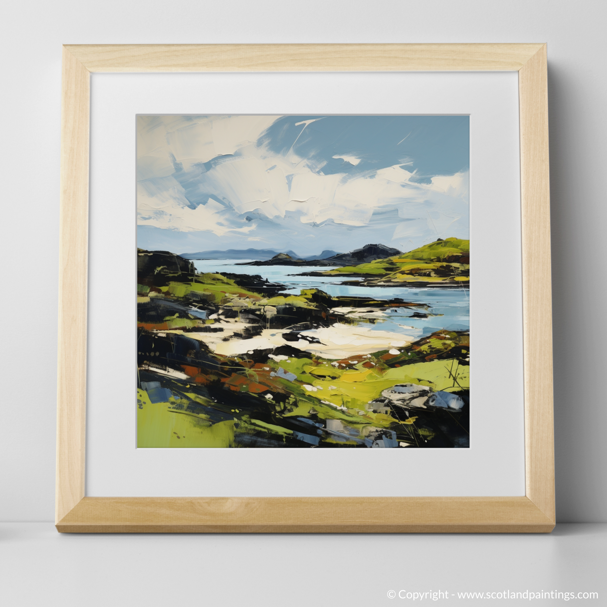 Art Print of Lochinver Bay, Assynt, Sutherland with a natural frame