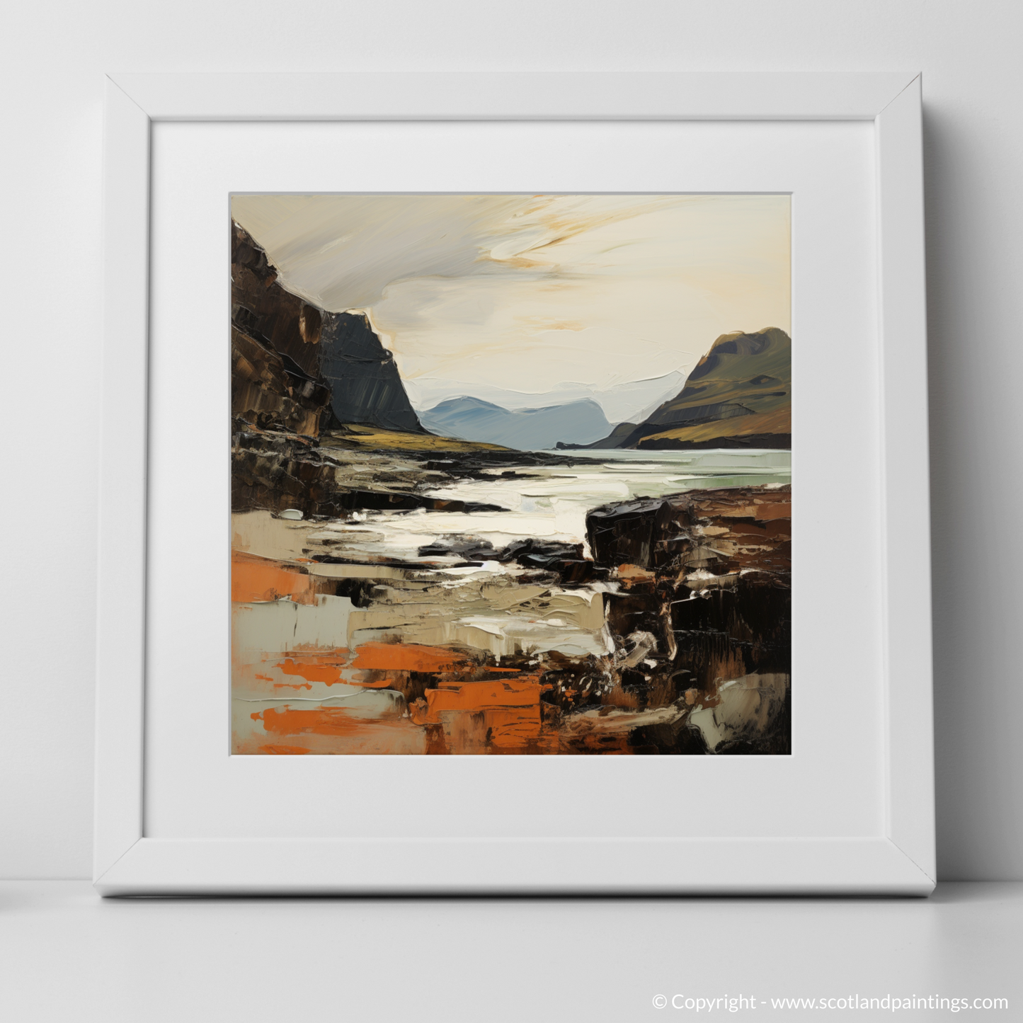 Art Print of Coral Beach, Claigan, Isle of Skye with a white frame