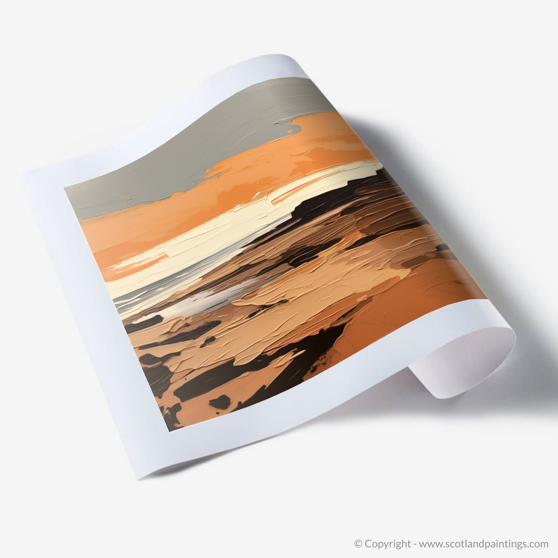 Art Print of Balmedie Beach at golden hour