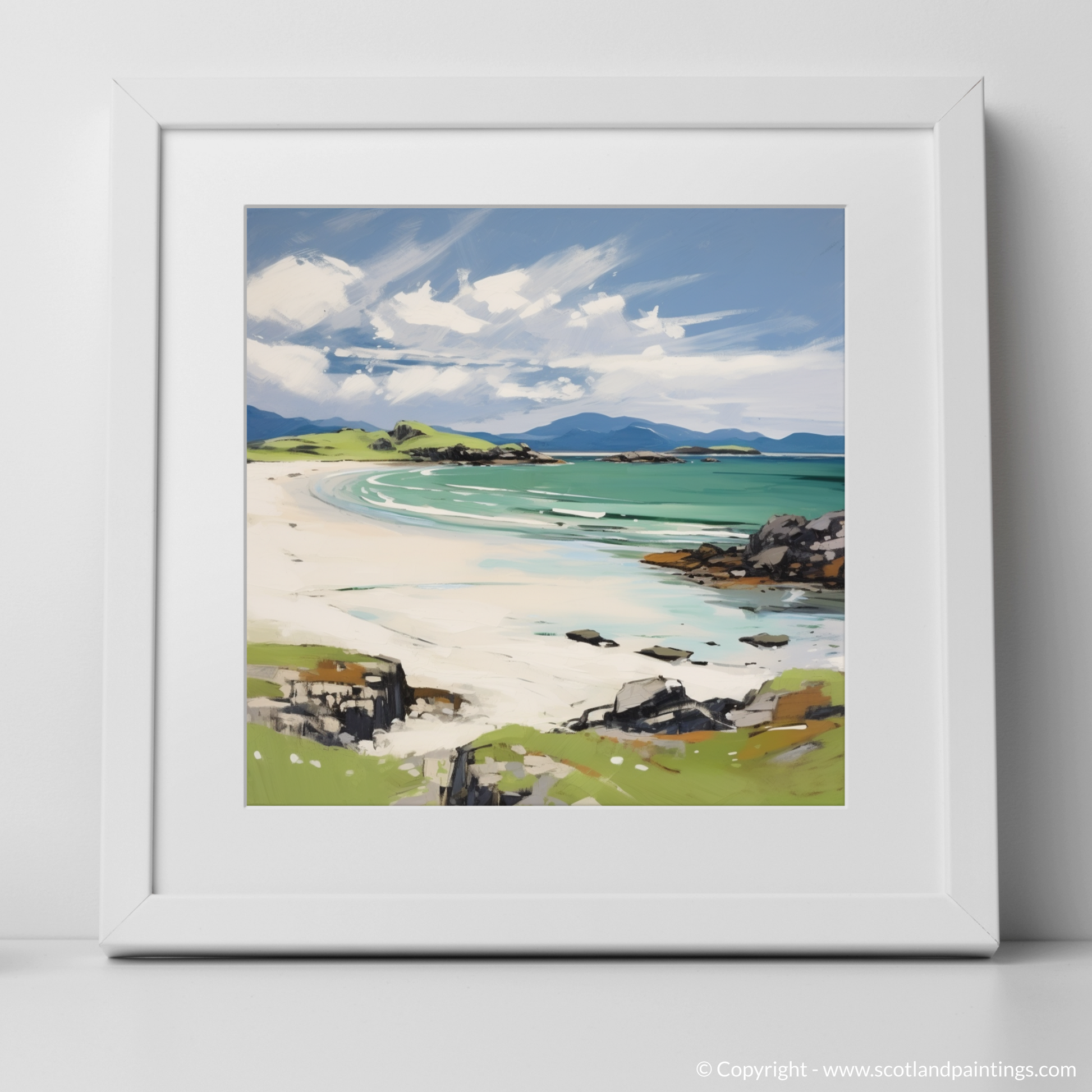 Art Print of Mellon Udrigle Beach, Wester Ross in summer with a white frame