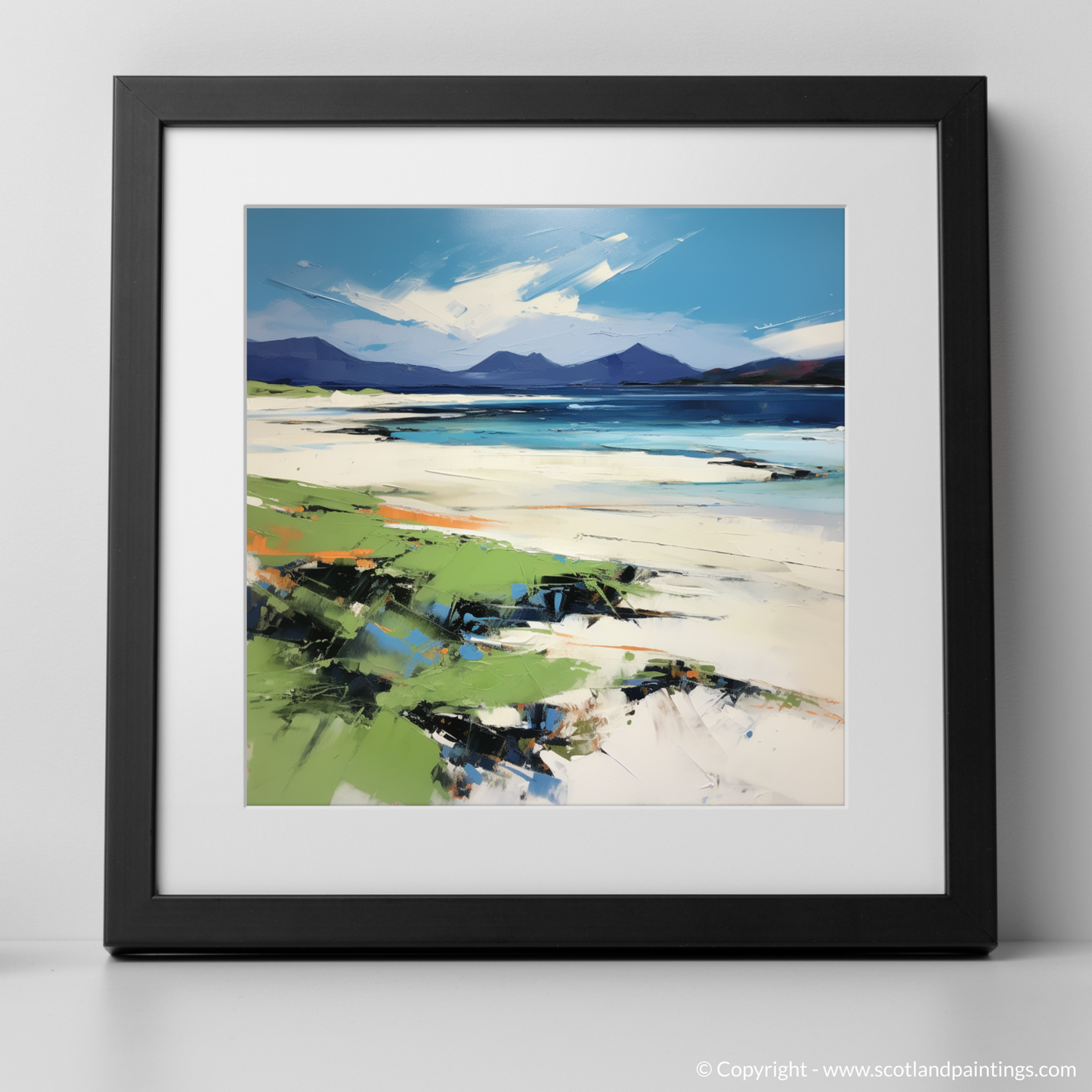 Art Print of Mellon Udrigle Beach, Wester Ross in summer with a black frame