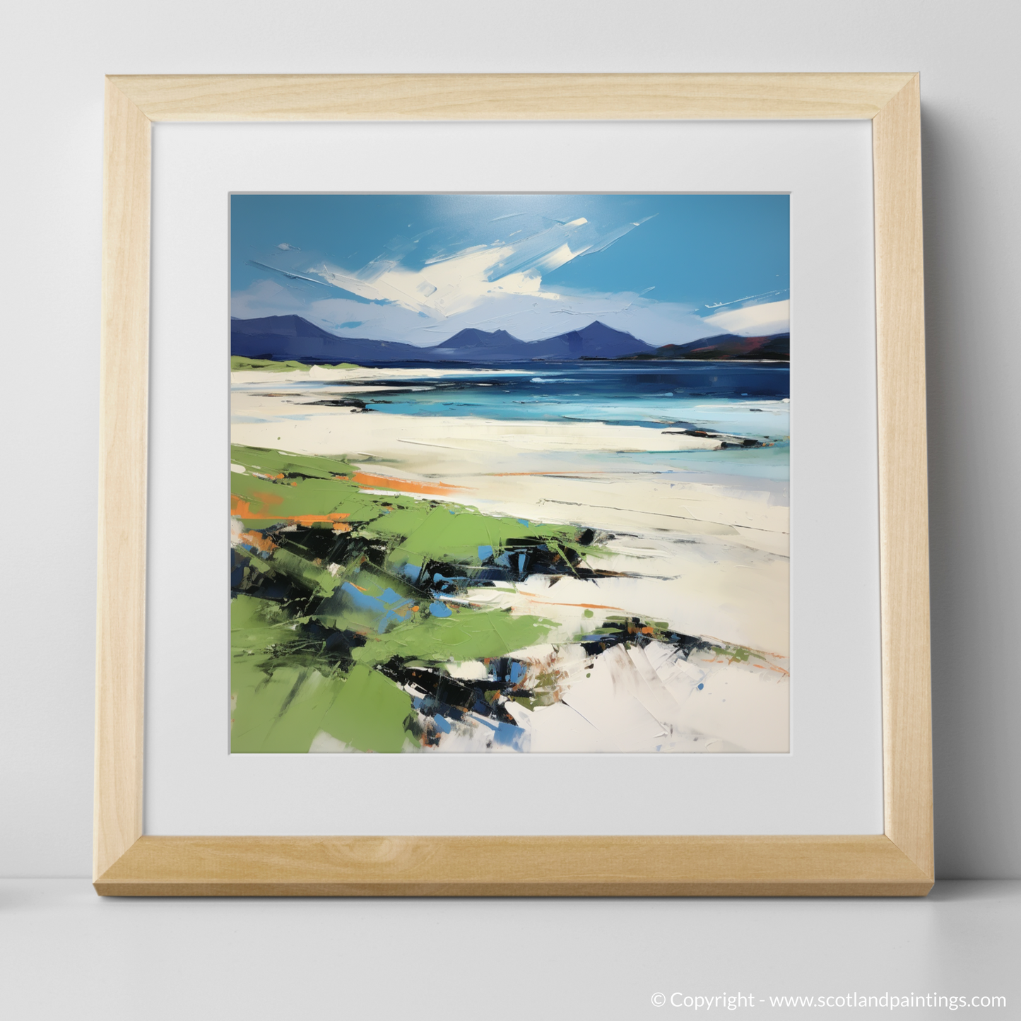 Art Print of Mellon Udrigle Beach, Wester Ross in summer with a natural frame