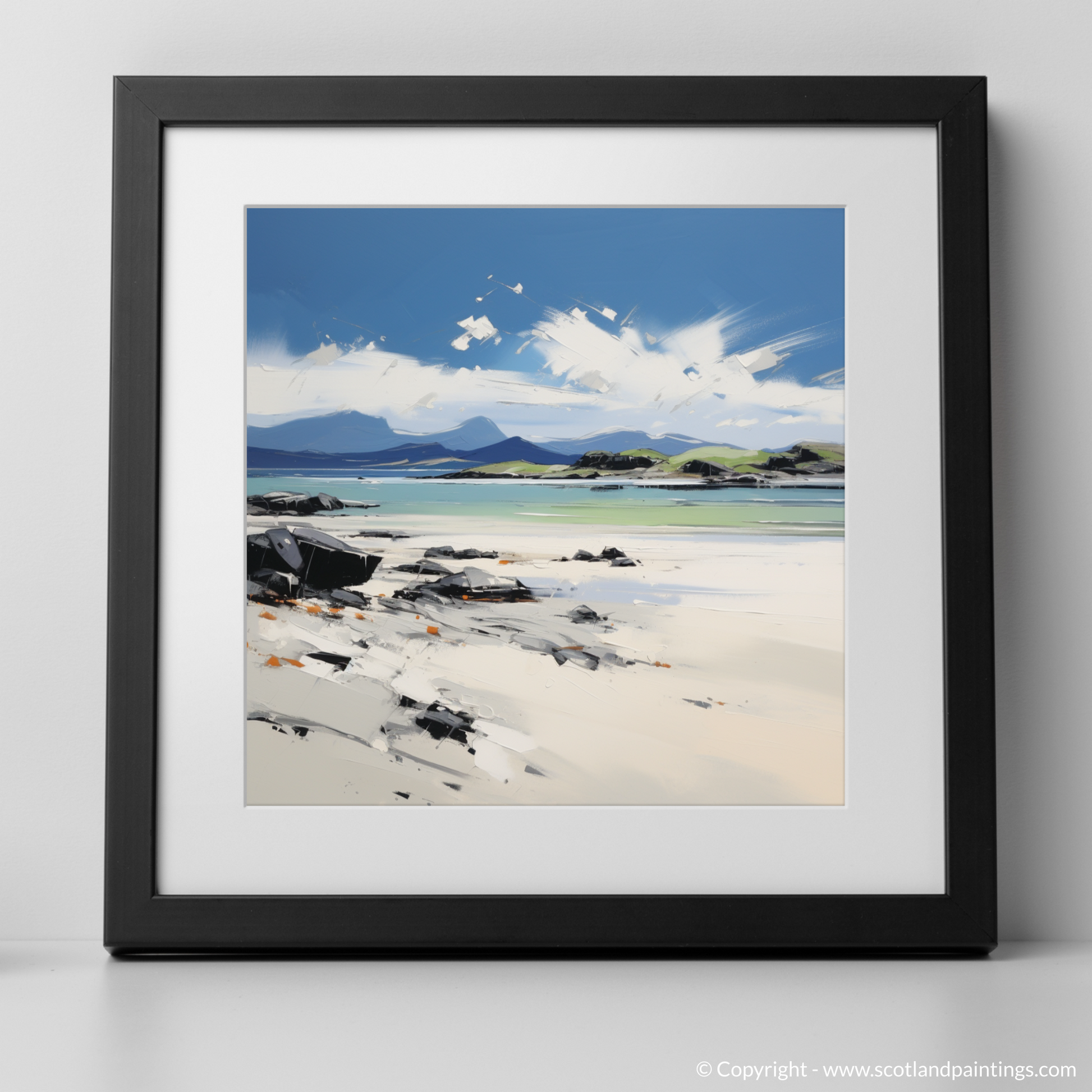 Art Print of Mellon Udrigle Beach, Wester Ross in summer with a black frame