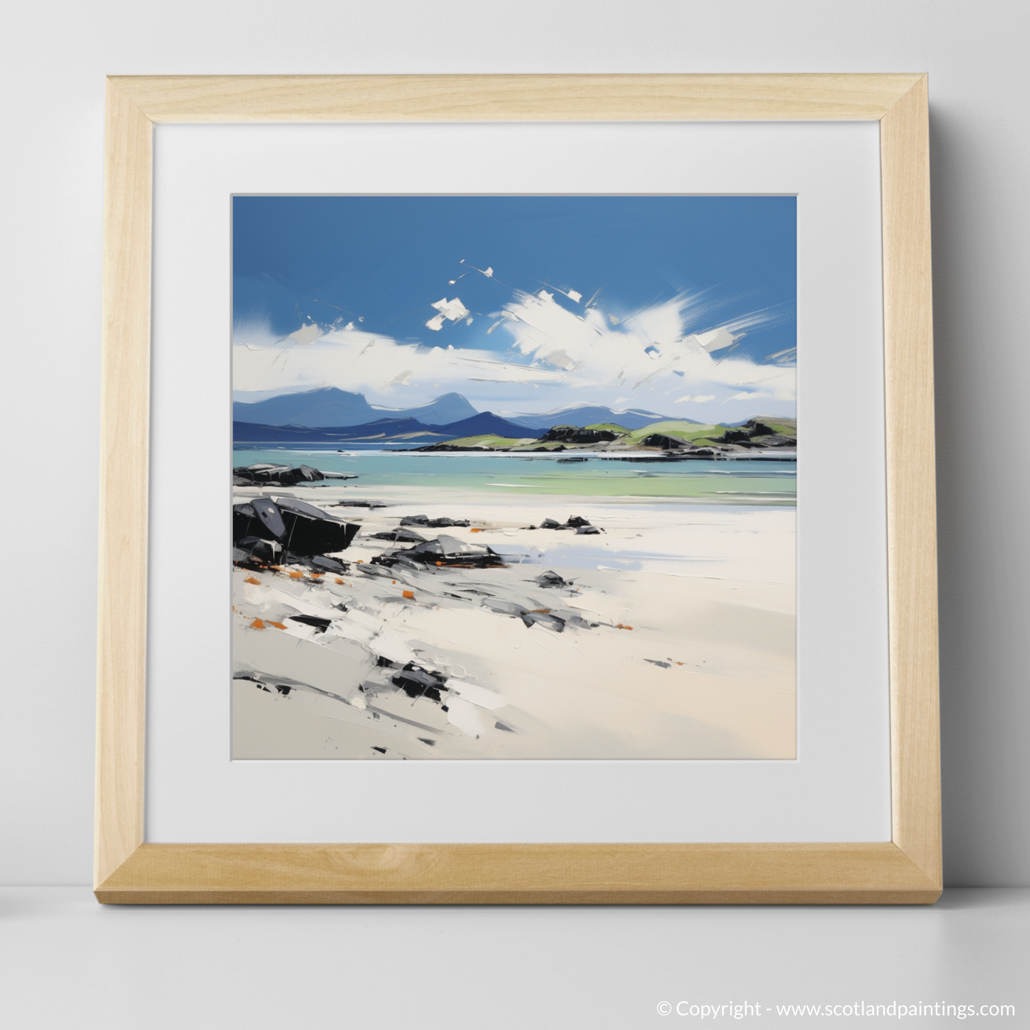 Art Print of Mellon Udrigle Beach, Wester Ross in summer with a natural frame