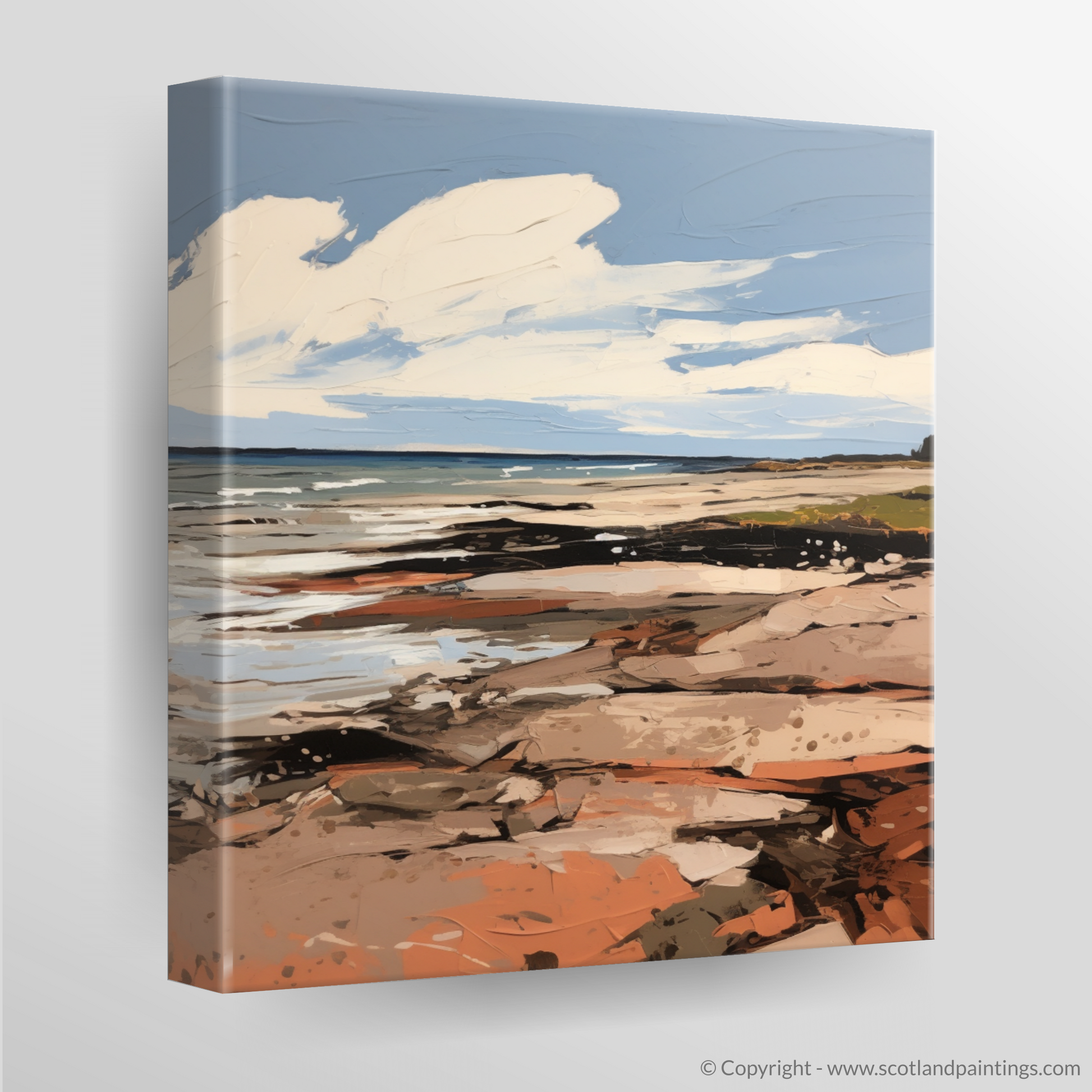 Canvas Print of Longniddry Beach, East Lothian in summer