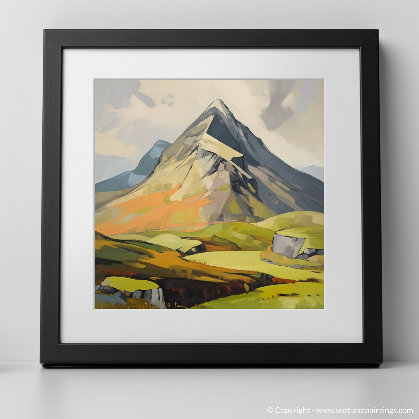 Art Print of A mountain in Scotland with a black frame