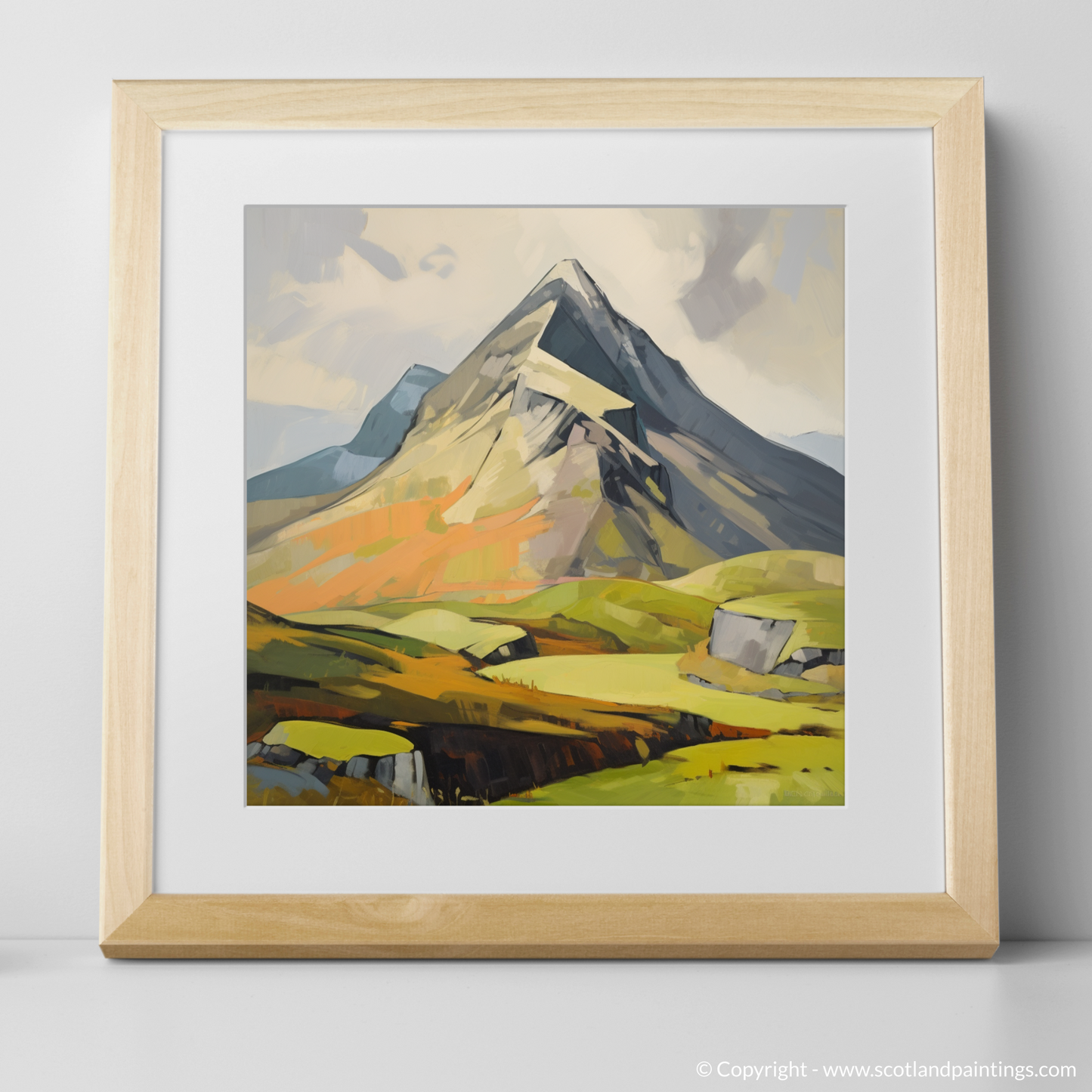 Art Print of A mountain in Scotland with a natural frame
